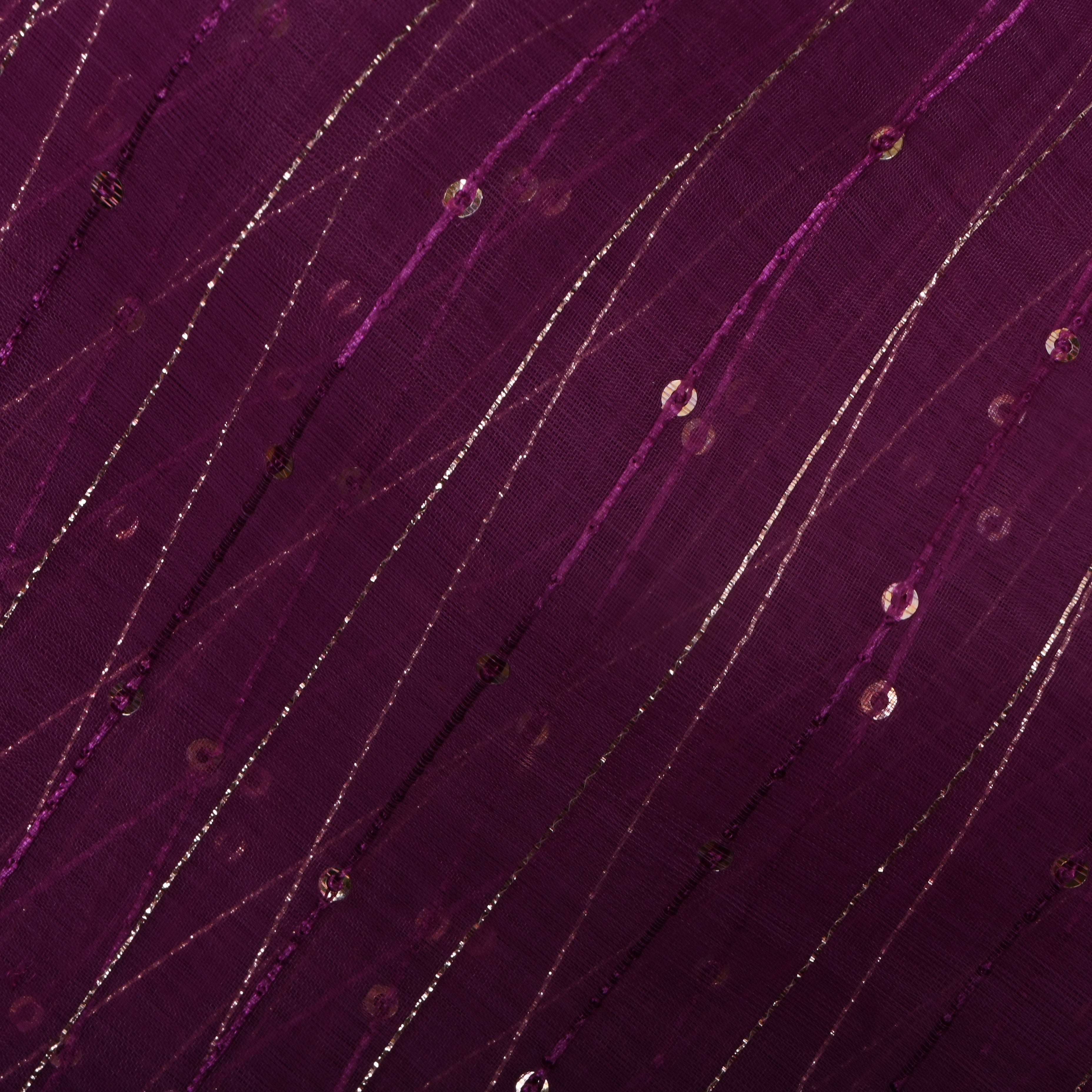 Light Mauve Zari Embroidered Organza Fabric