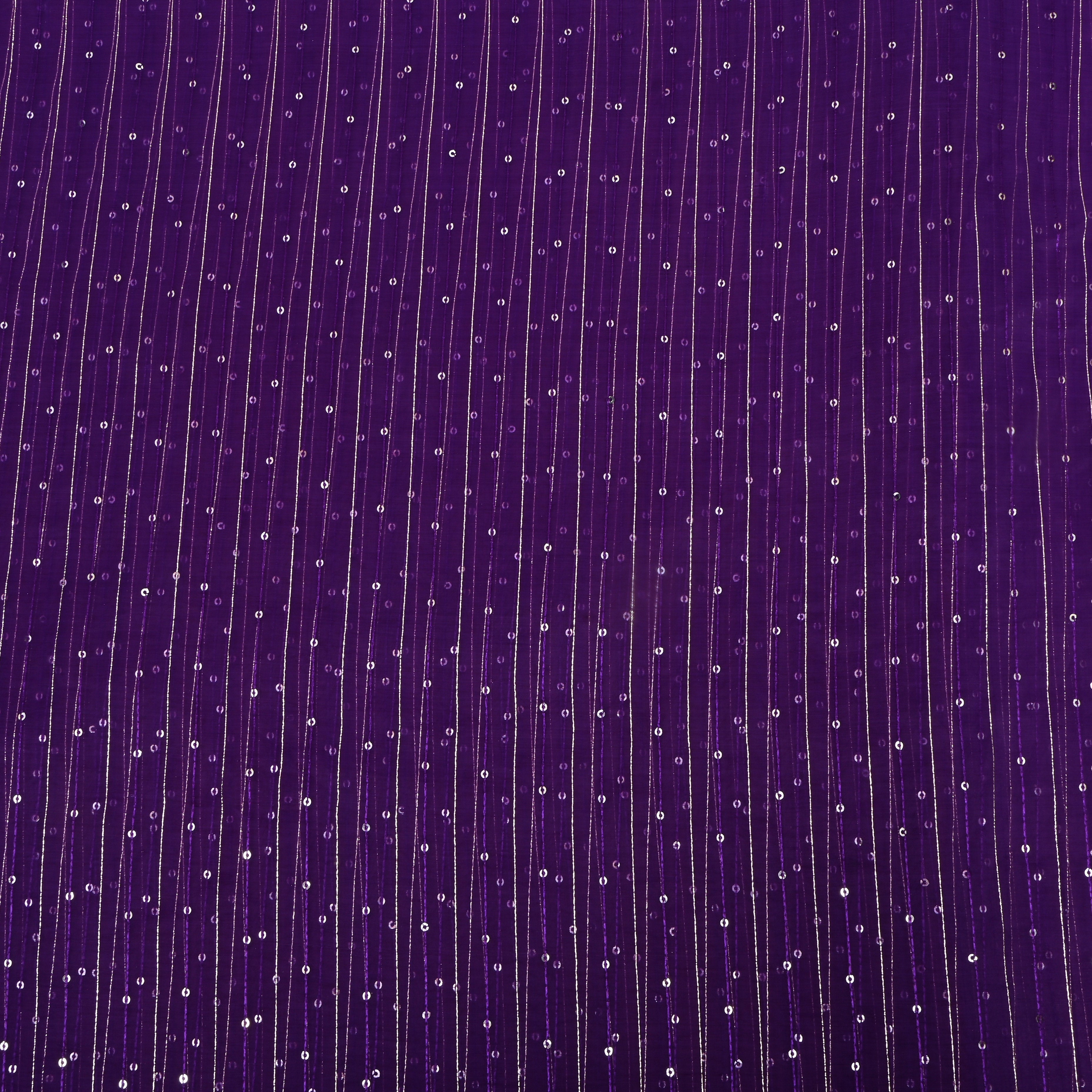Pencil Purple Zari Embroidered Organza Fabric