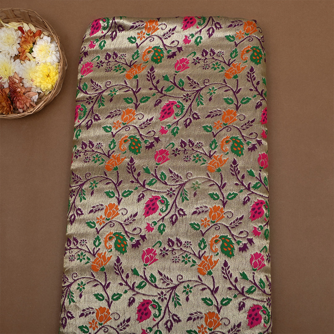 Jewel Tone Jamawar Tissue Fabric