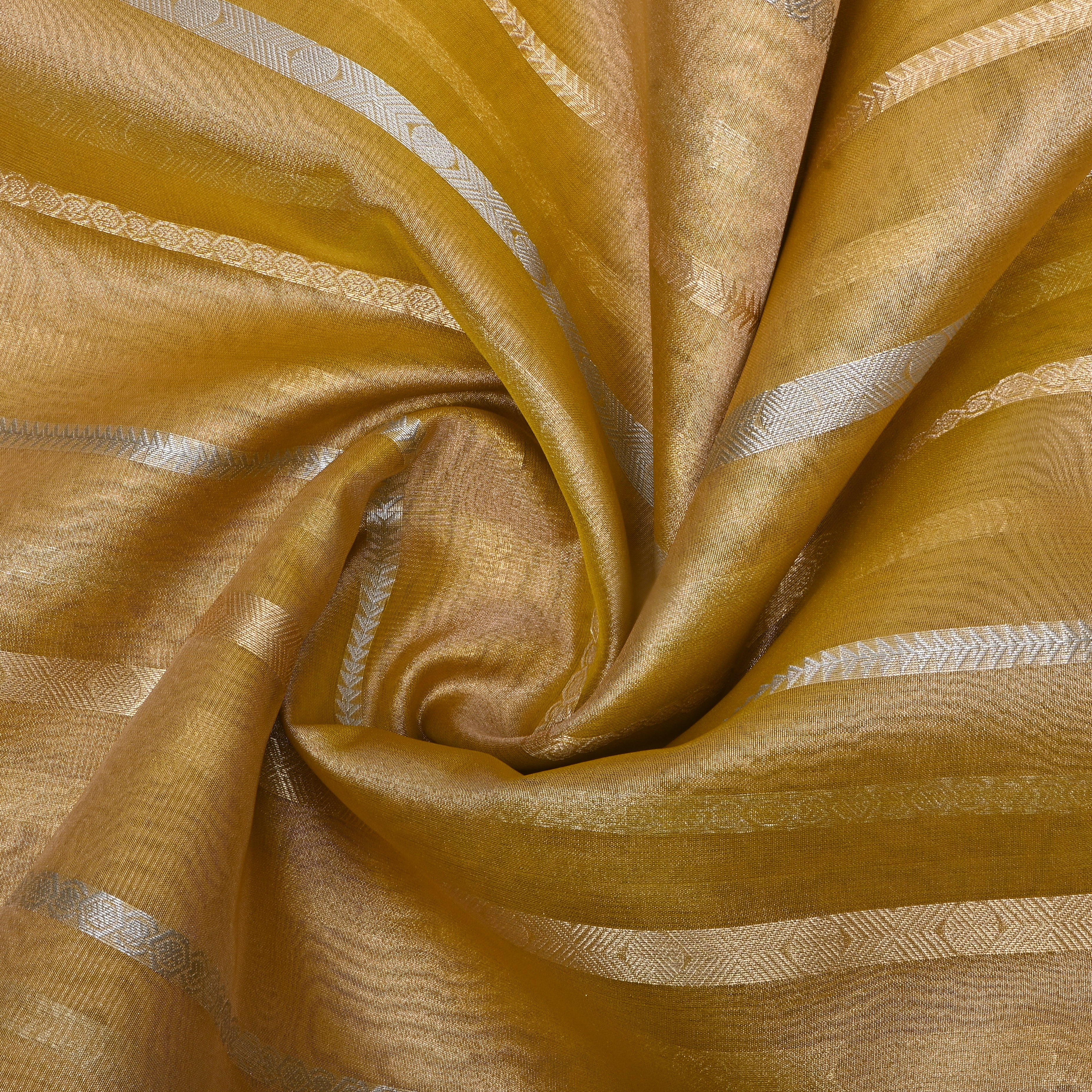 Golden Yellow Zari Woven Tissue Fabric