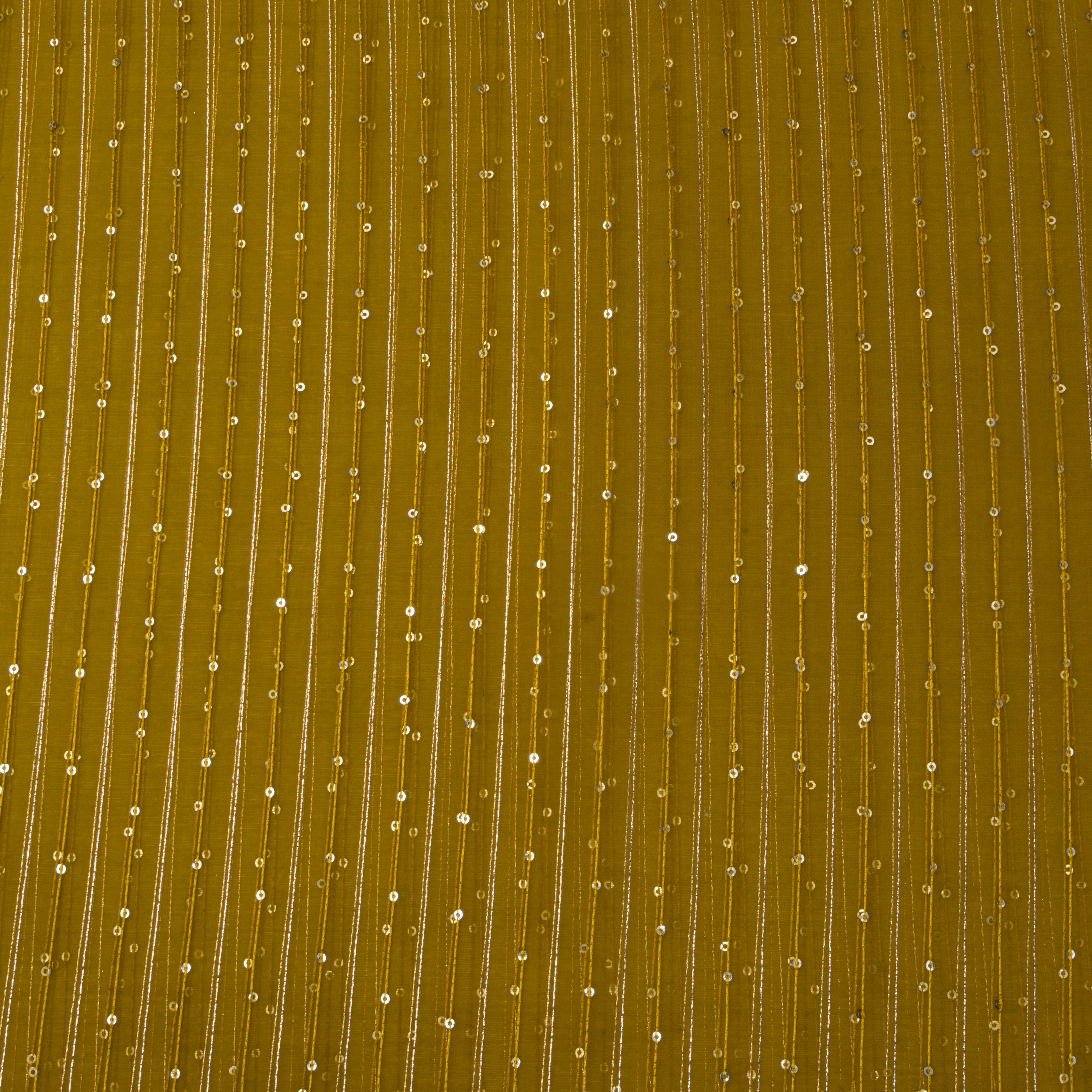 Mehendi Green Embroidered Organza Fabric