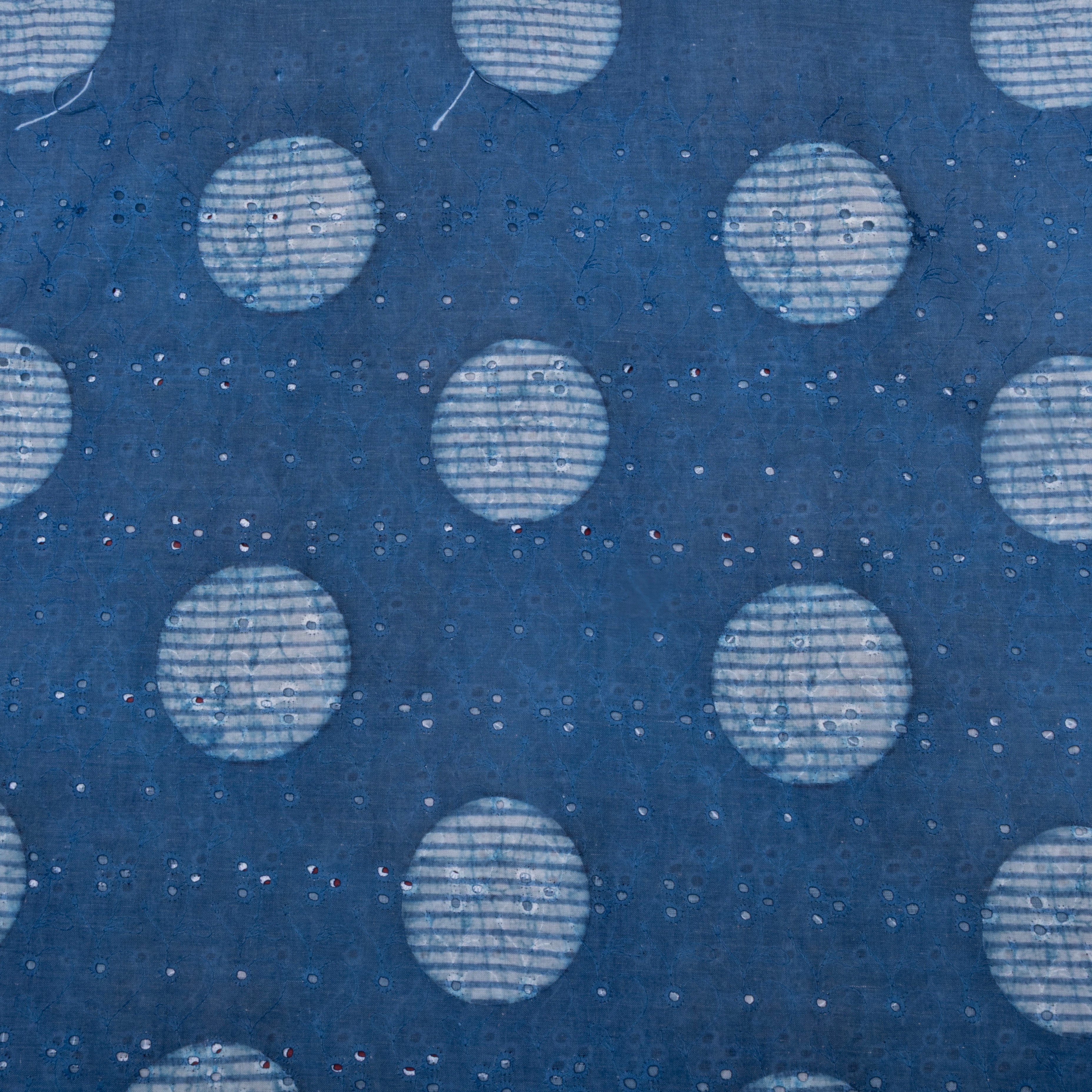 Ocean Blue Printed Cotton Fabric