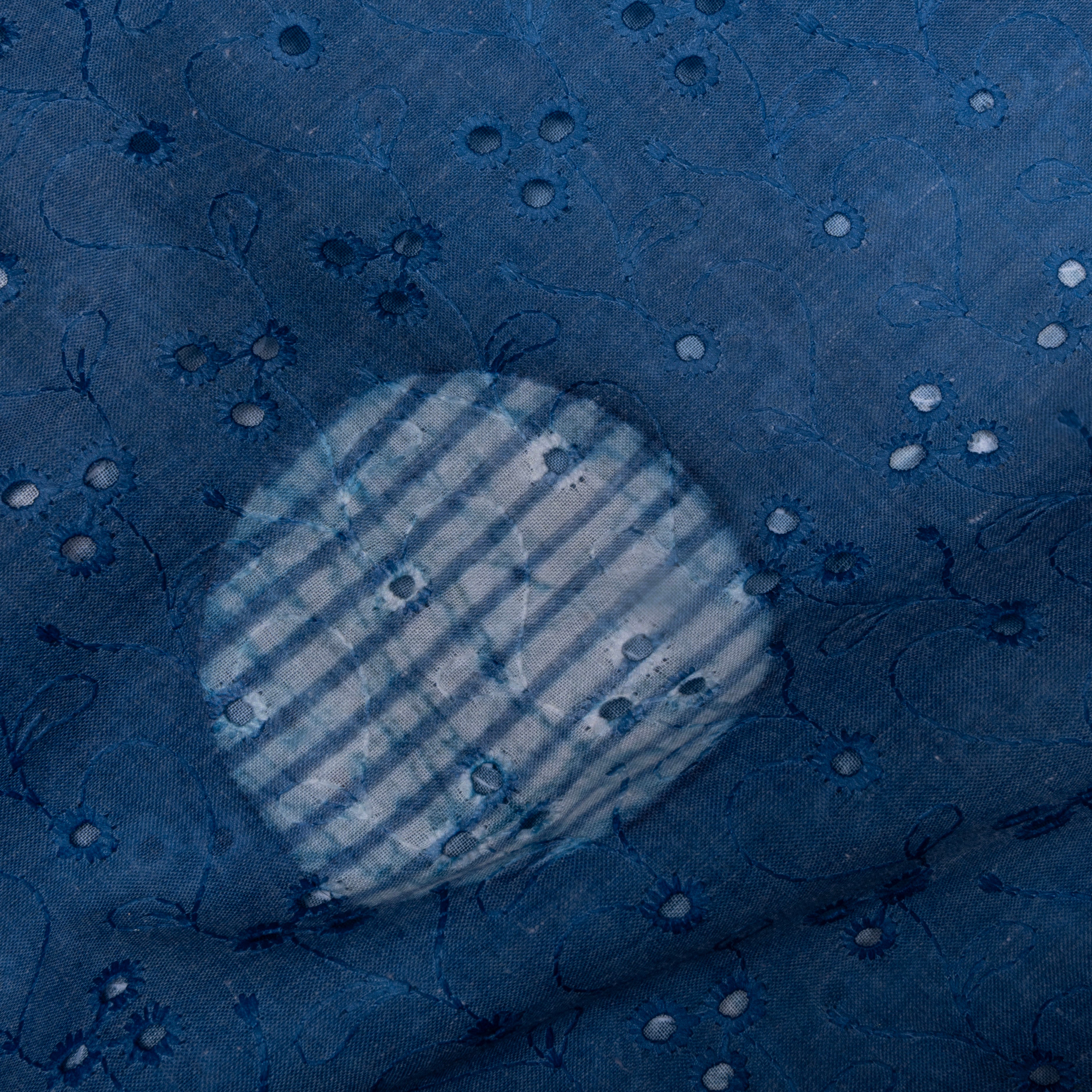 Ocean Blue Printed Cotton Fabric