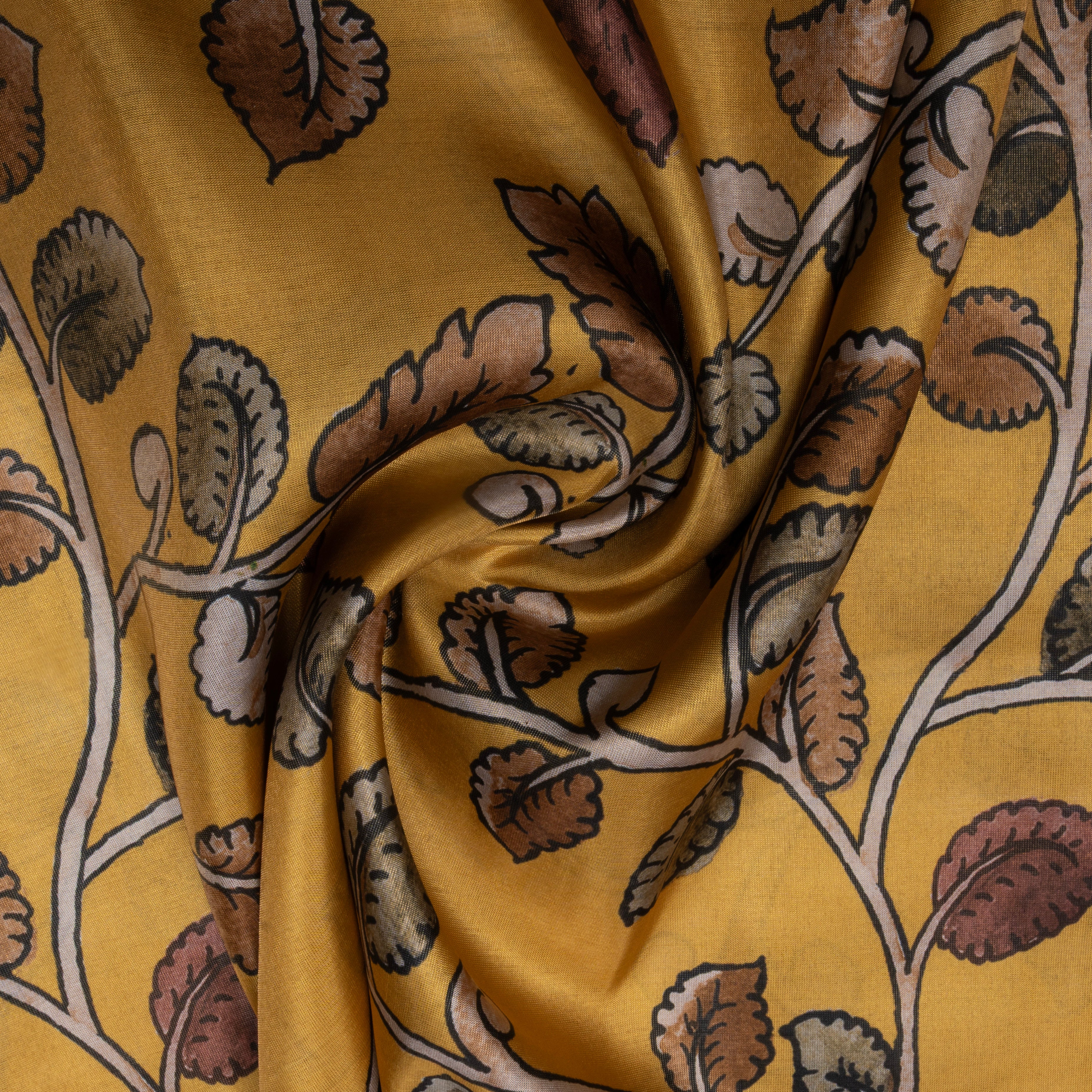 Muted Yellow Printed Tissue Fabric