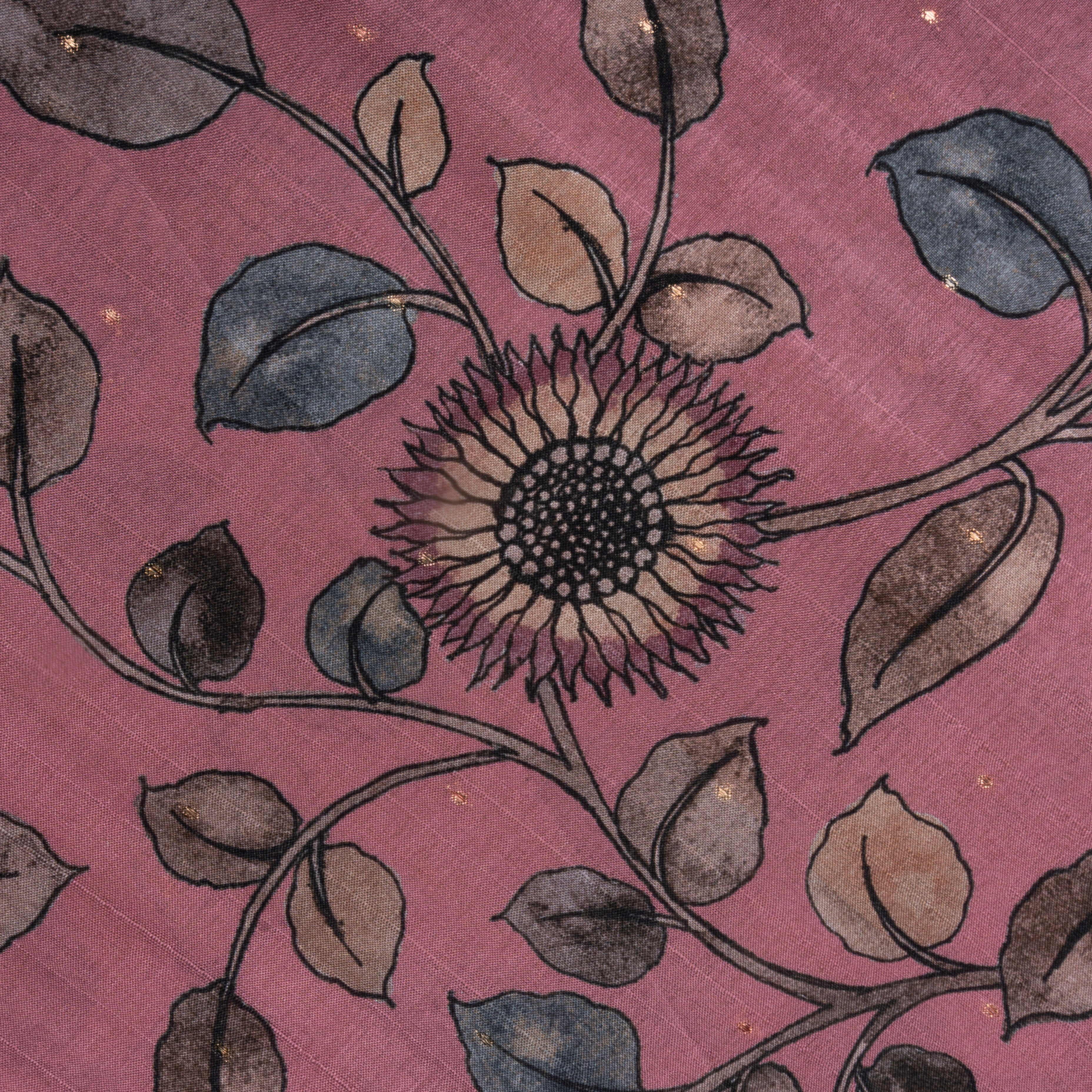 Baby Pink Digital Printed Tussar Fabric