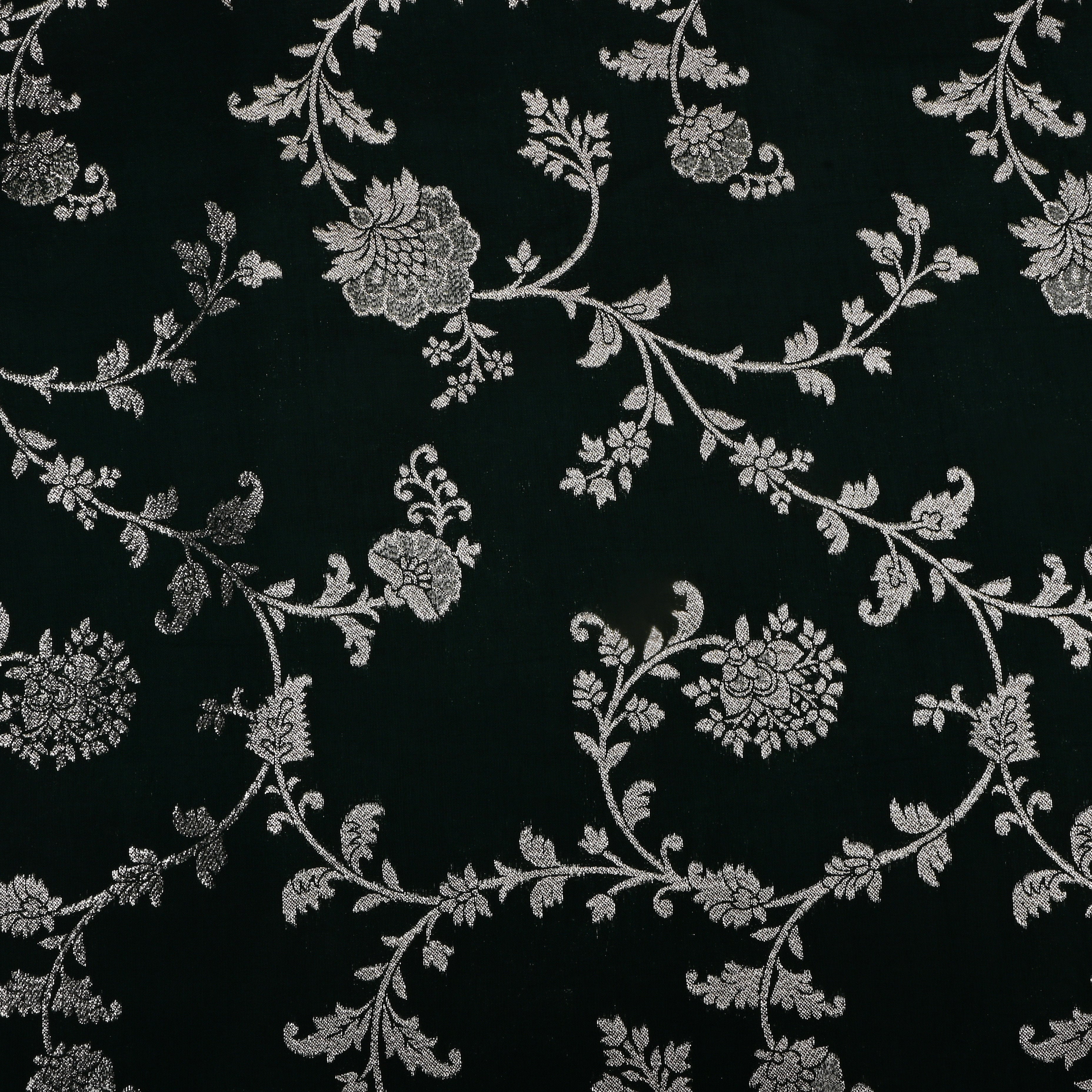 Bottle Green Zari Woven Silk Fabric