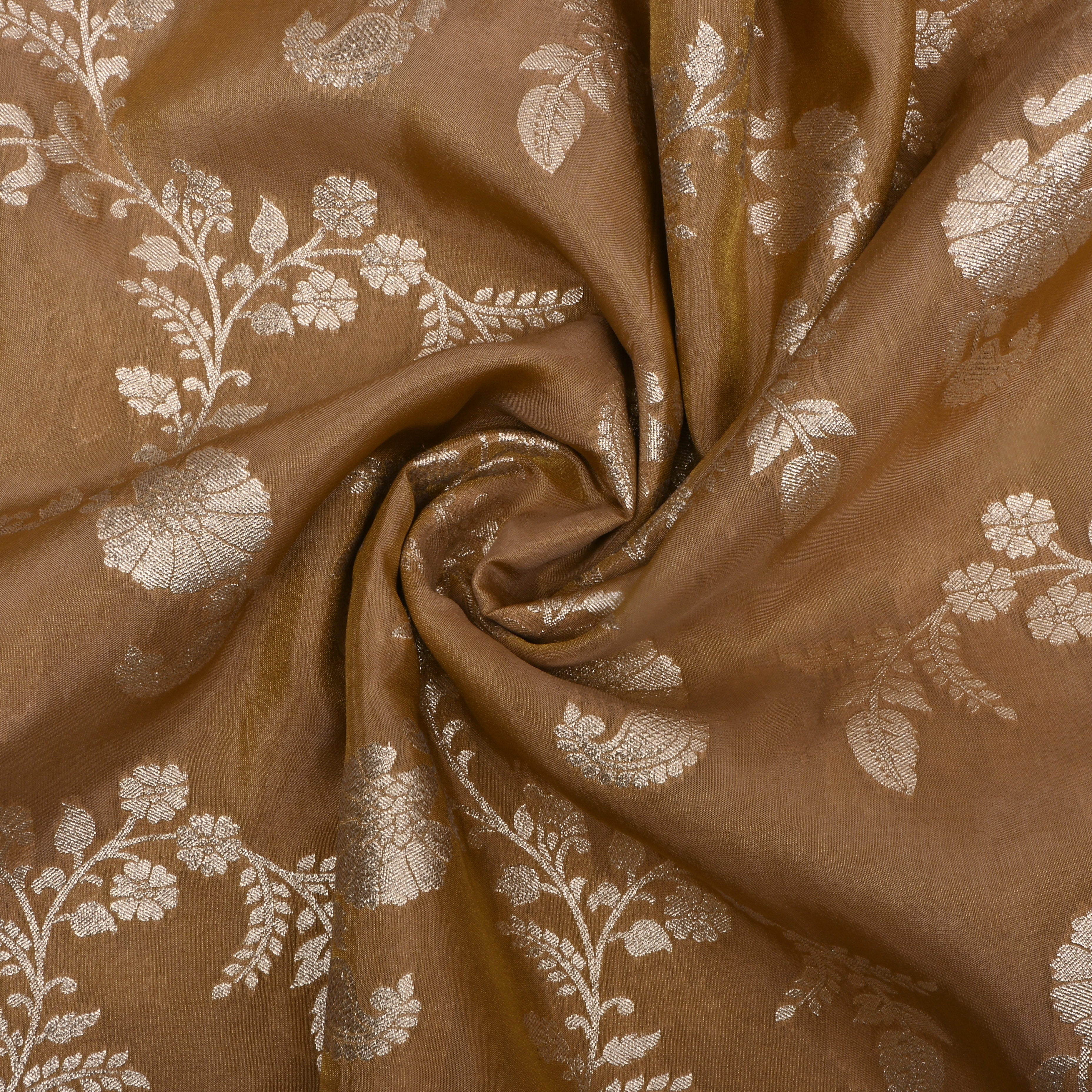 Matte Gold Zari Woven Tissue Fabric