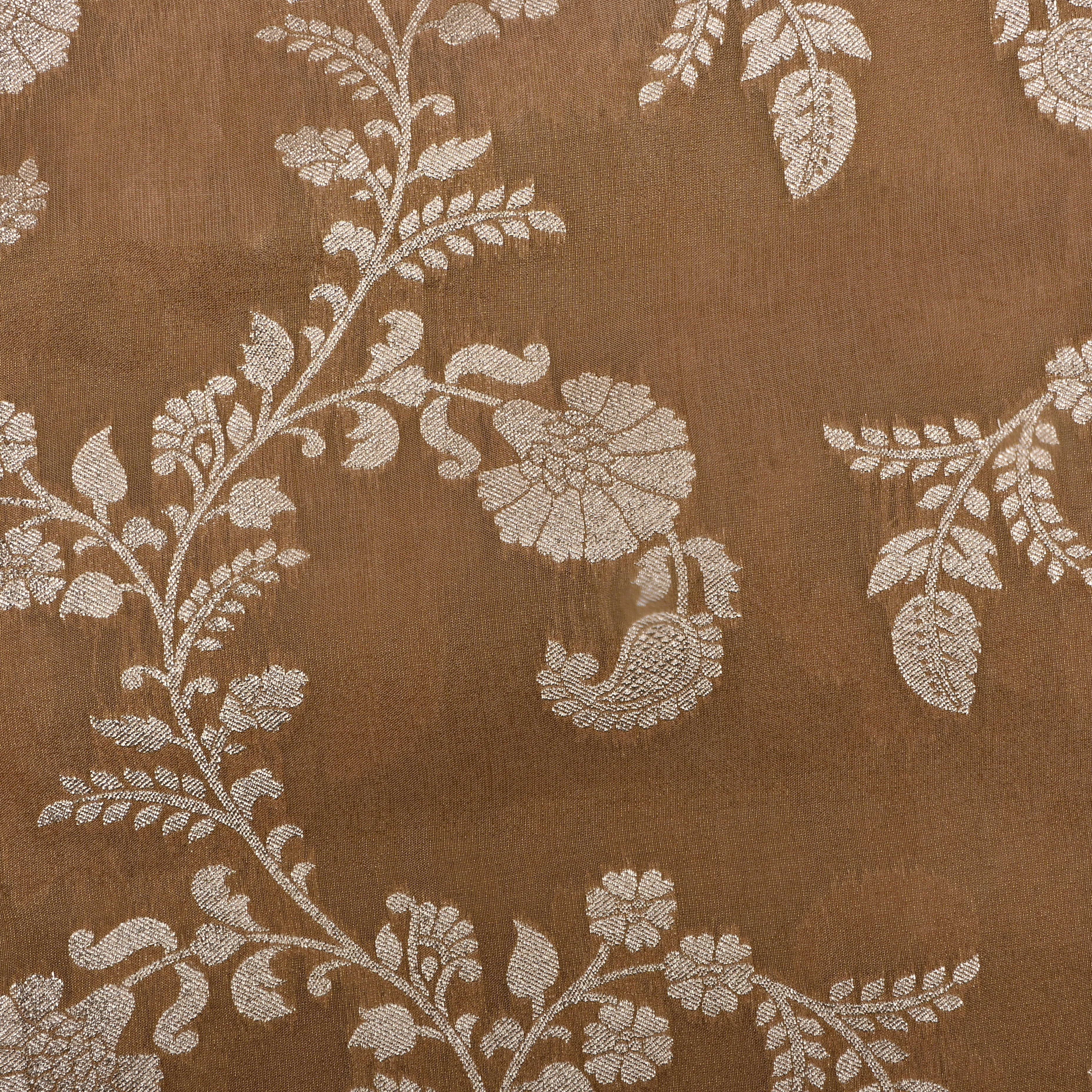 Matte Gold Zari Woven Tissue Fabric