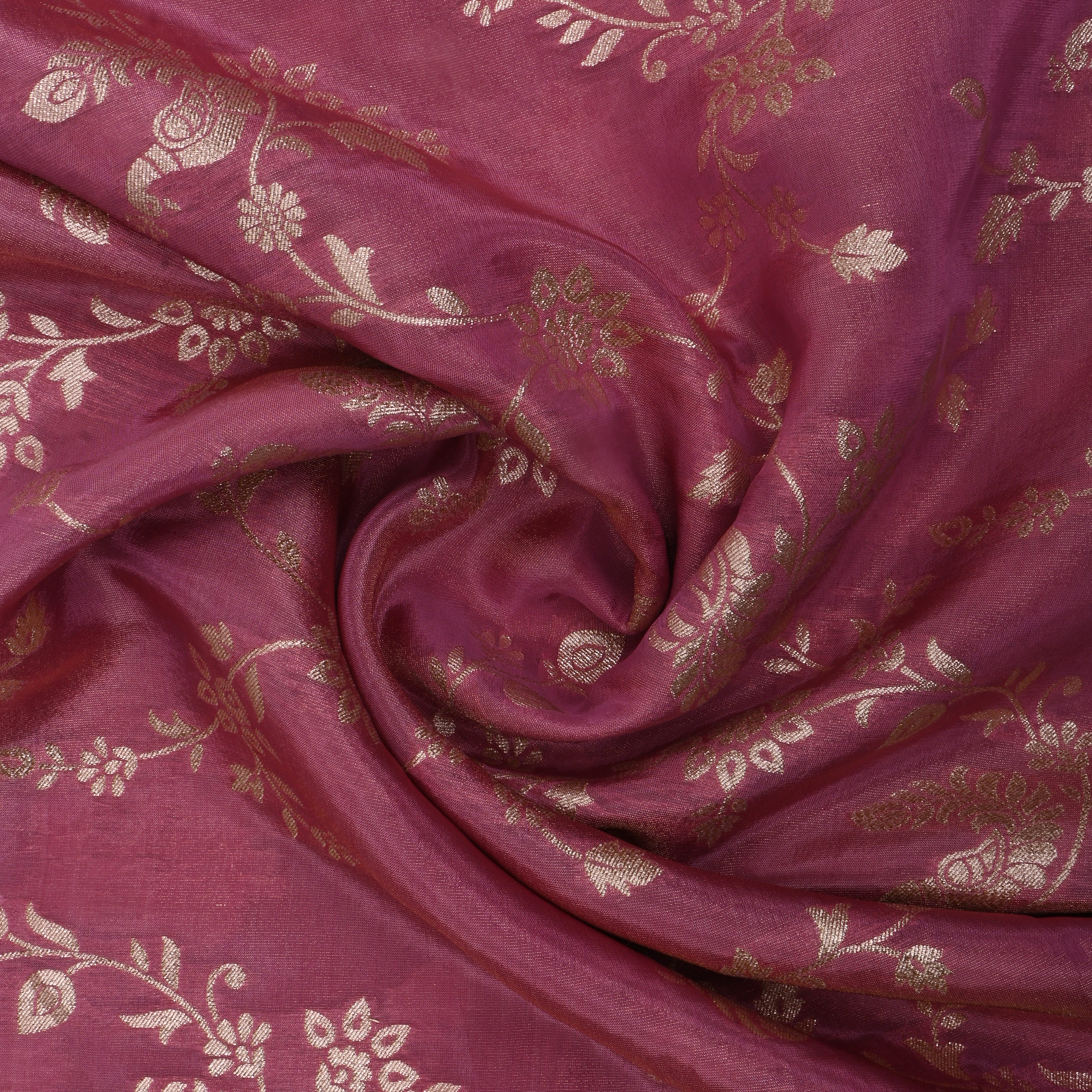 Earthy Pink Jamawar Tissue Fabric