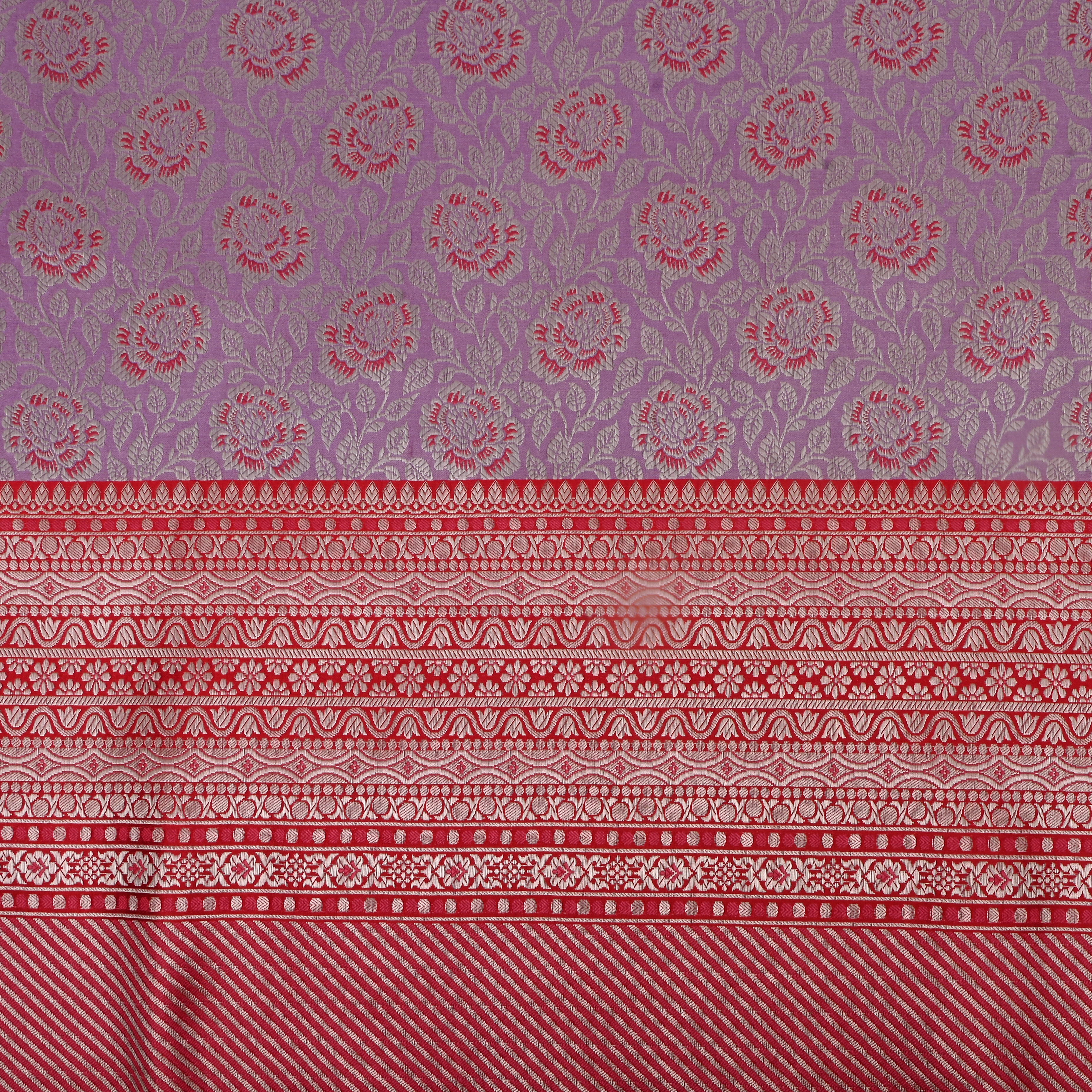 Lavender Zari Weave Satin Fabric