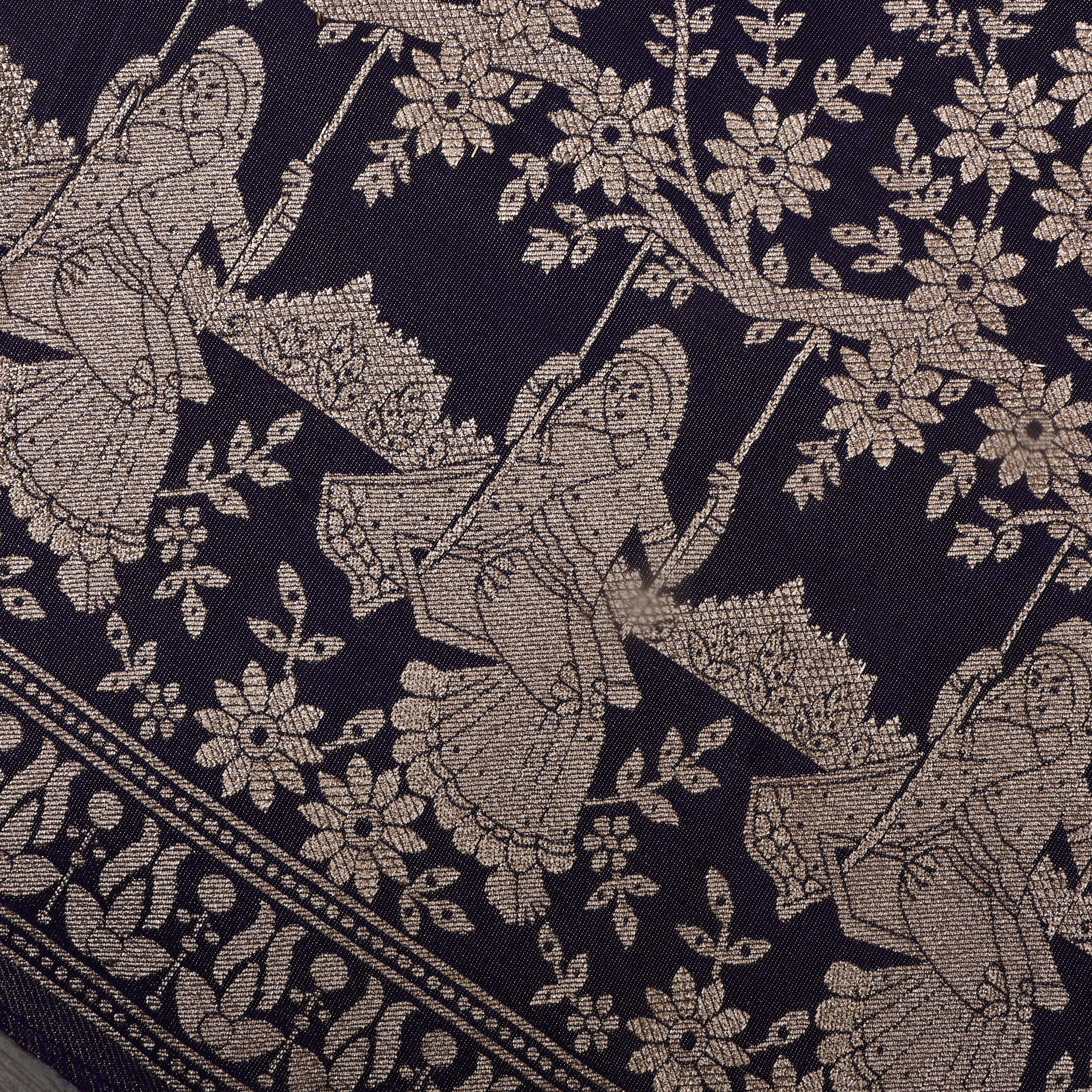 Maximum Purple Zari Weave Tissue Fabric