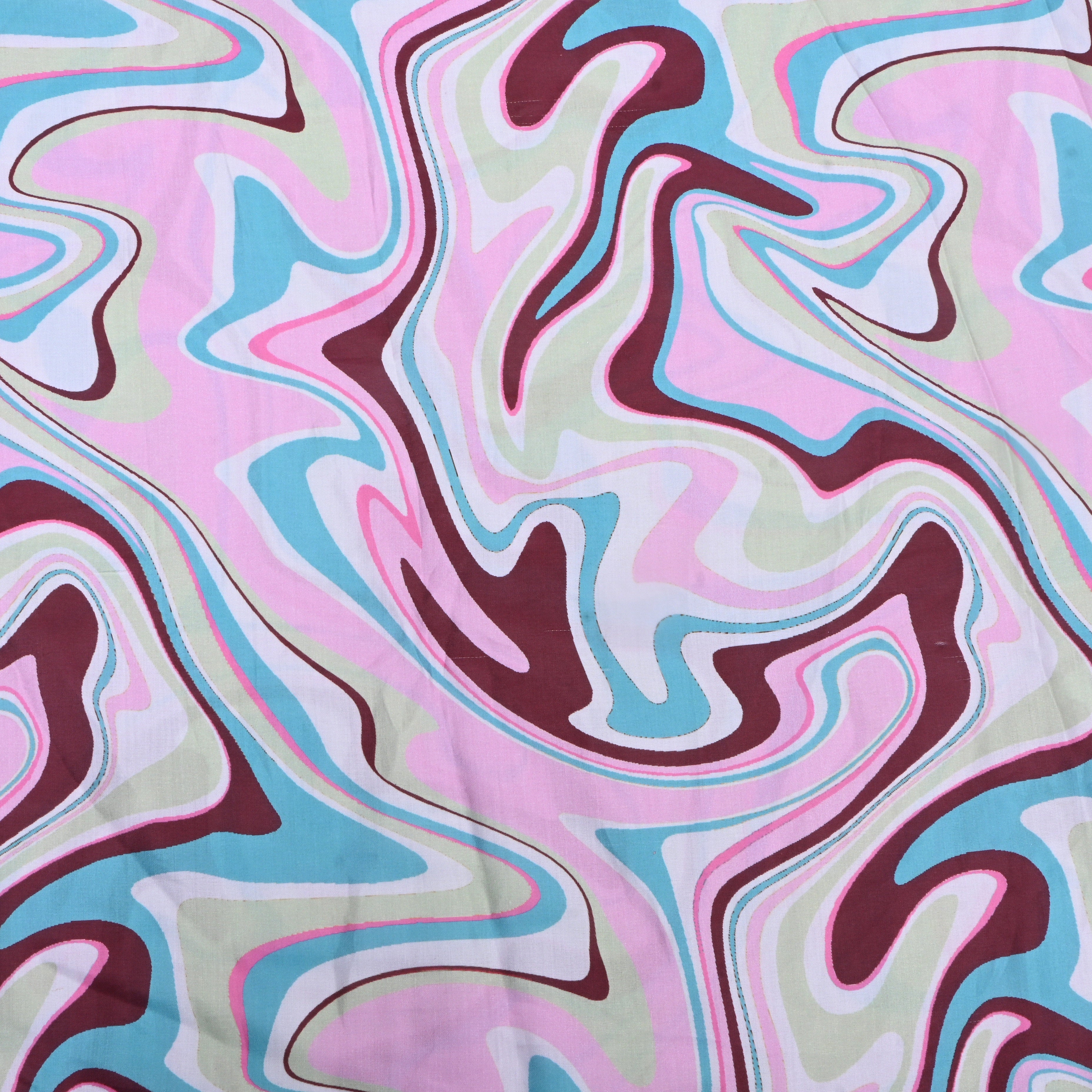 Pastel Multicolour Abstract Printed Silk Fabric