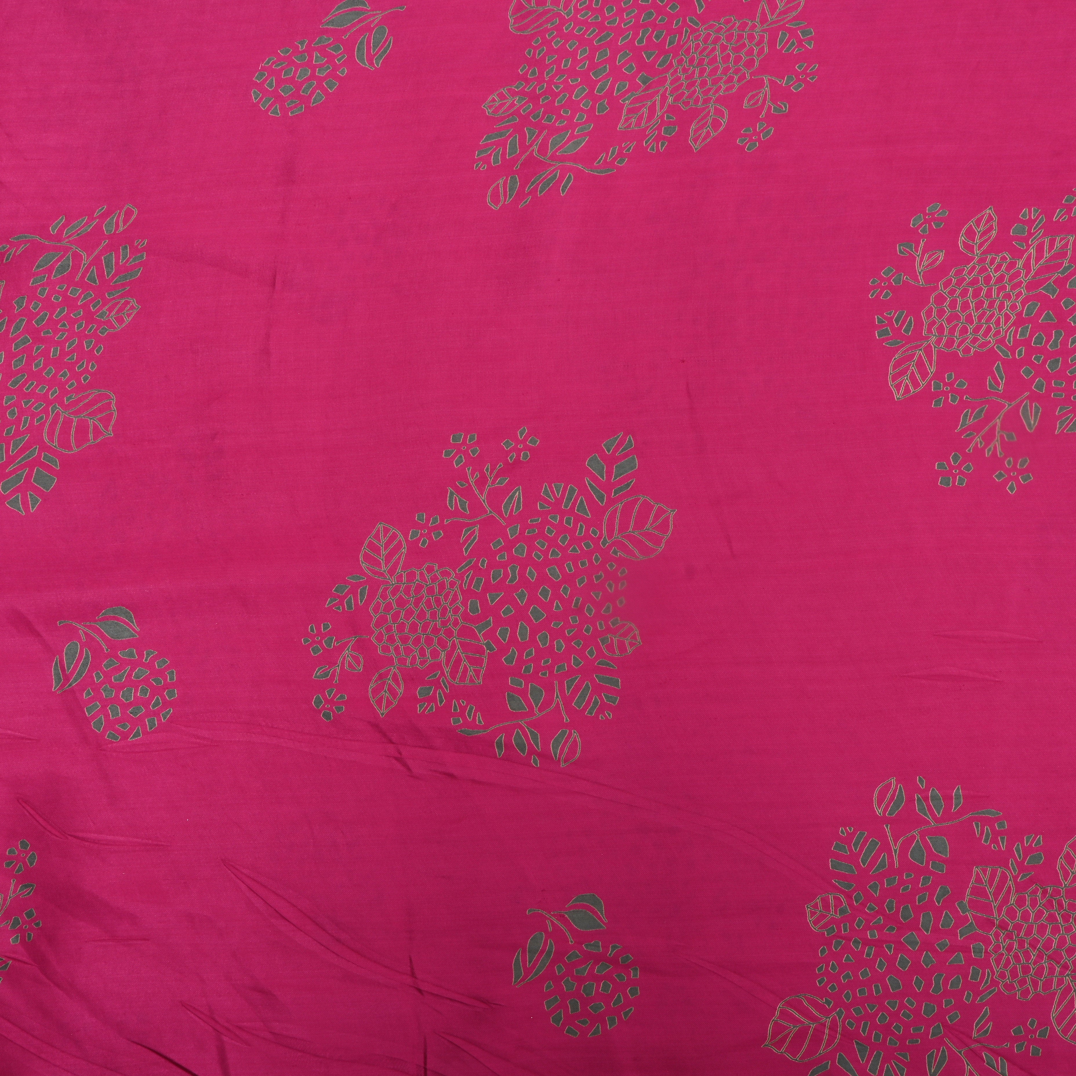Crepe Pink Floral Printed Satin Fabric