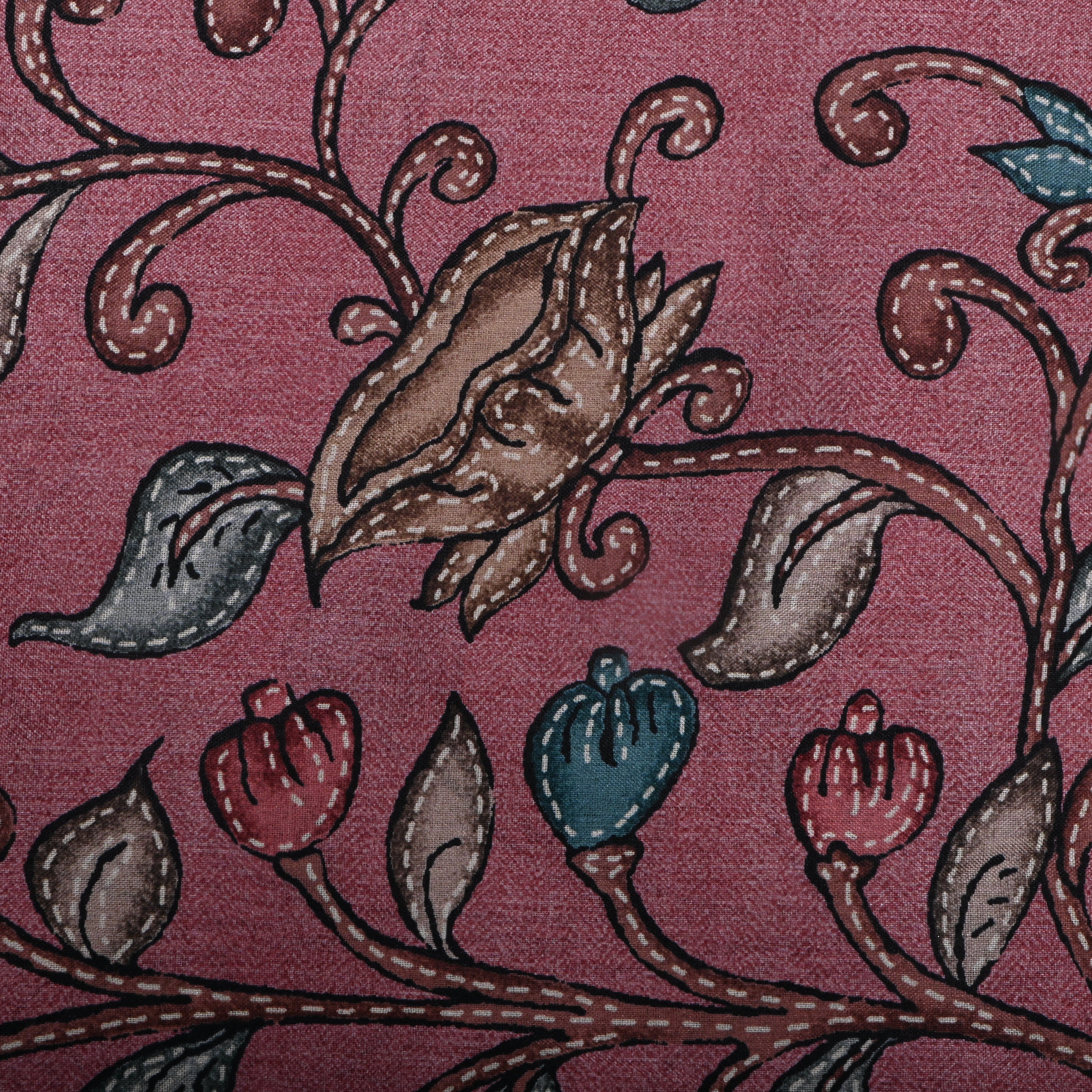 Dusty Pink Digital Floral Printed Tussar Fabric