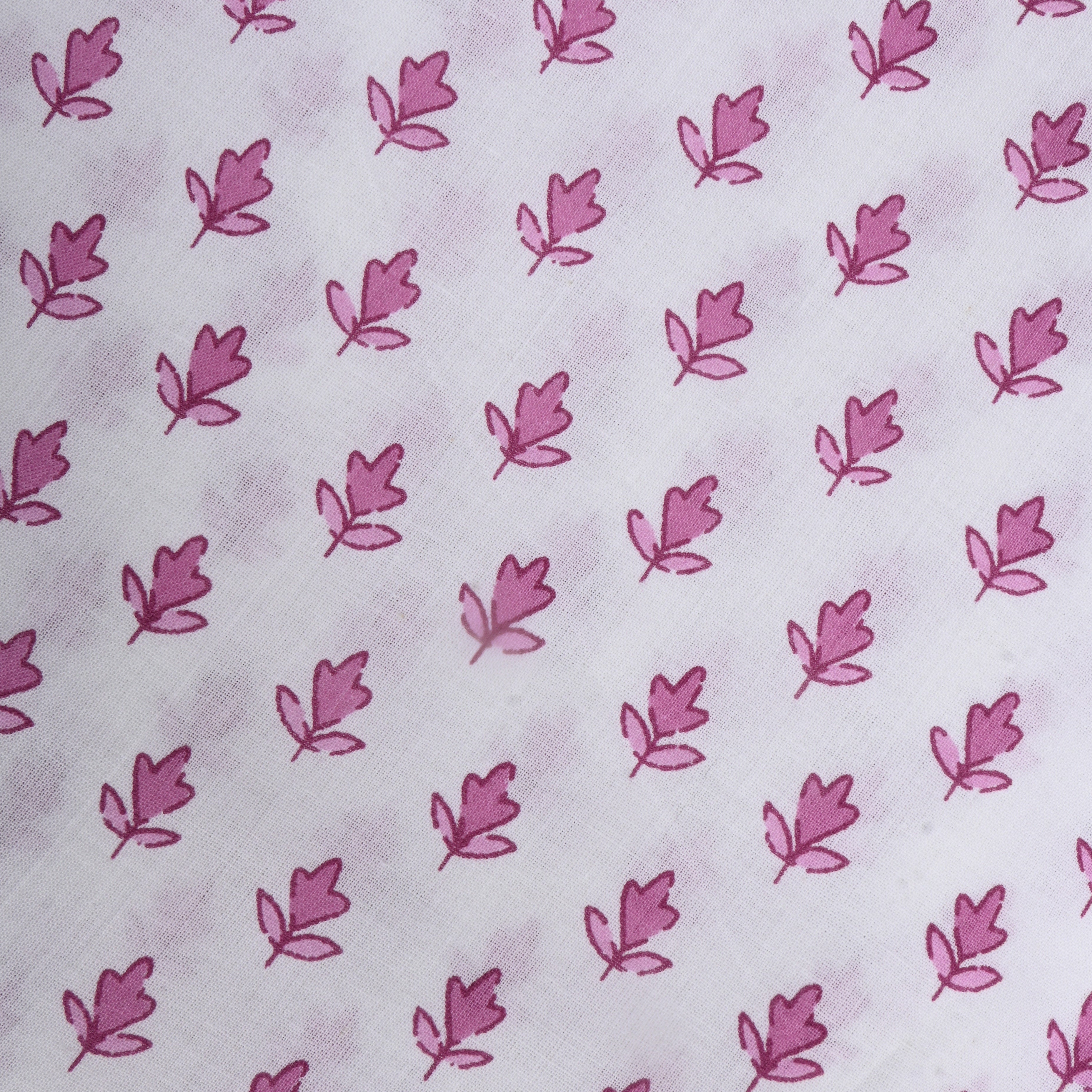 White Floral Printed Cotton Fabric