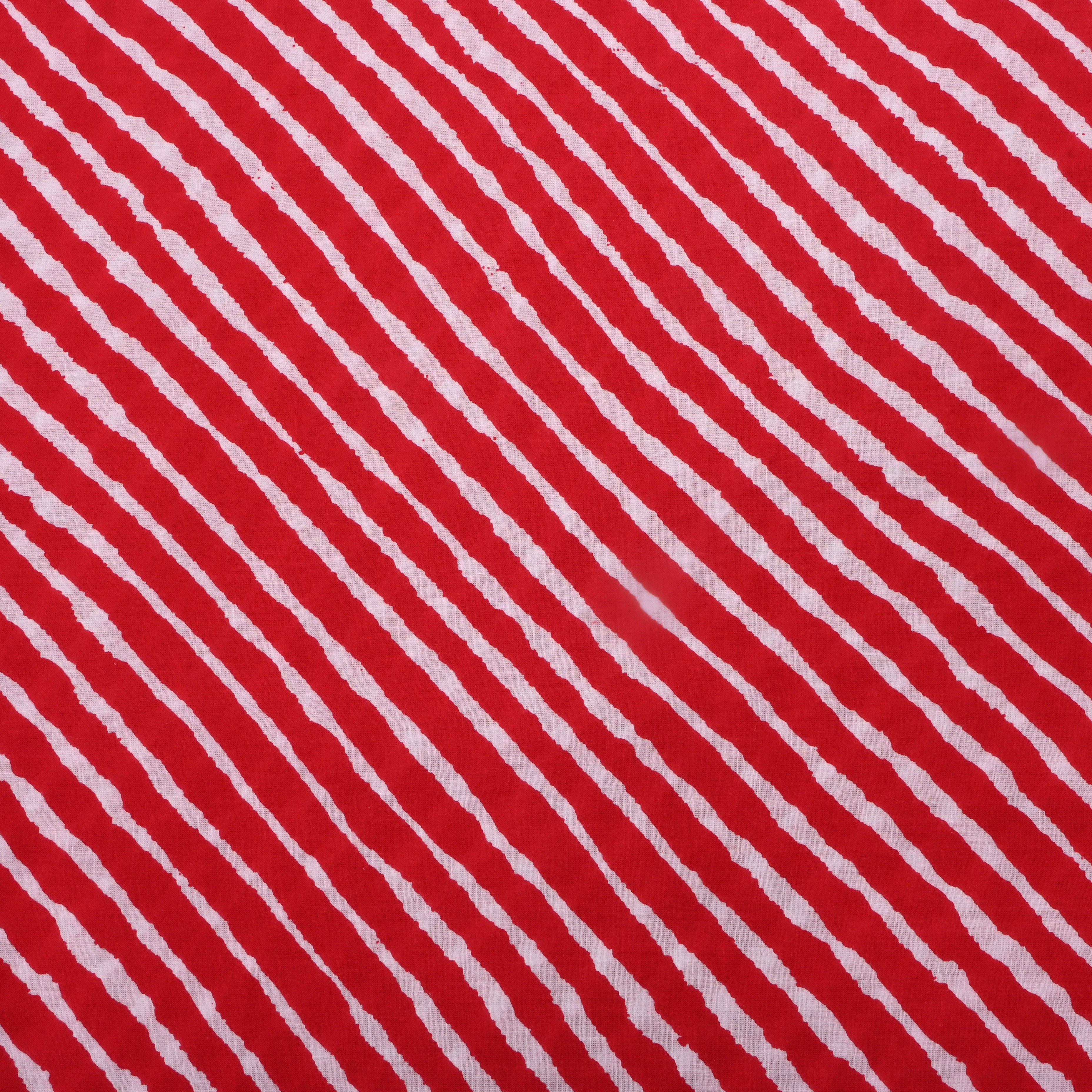 Reddish Orange Leheriya Printed Cotton Fabric