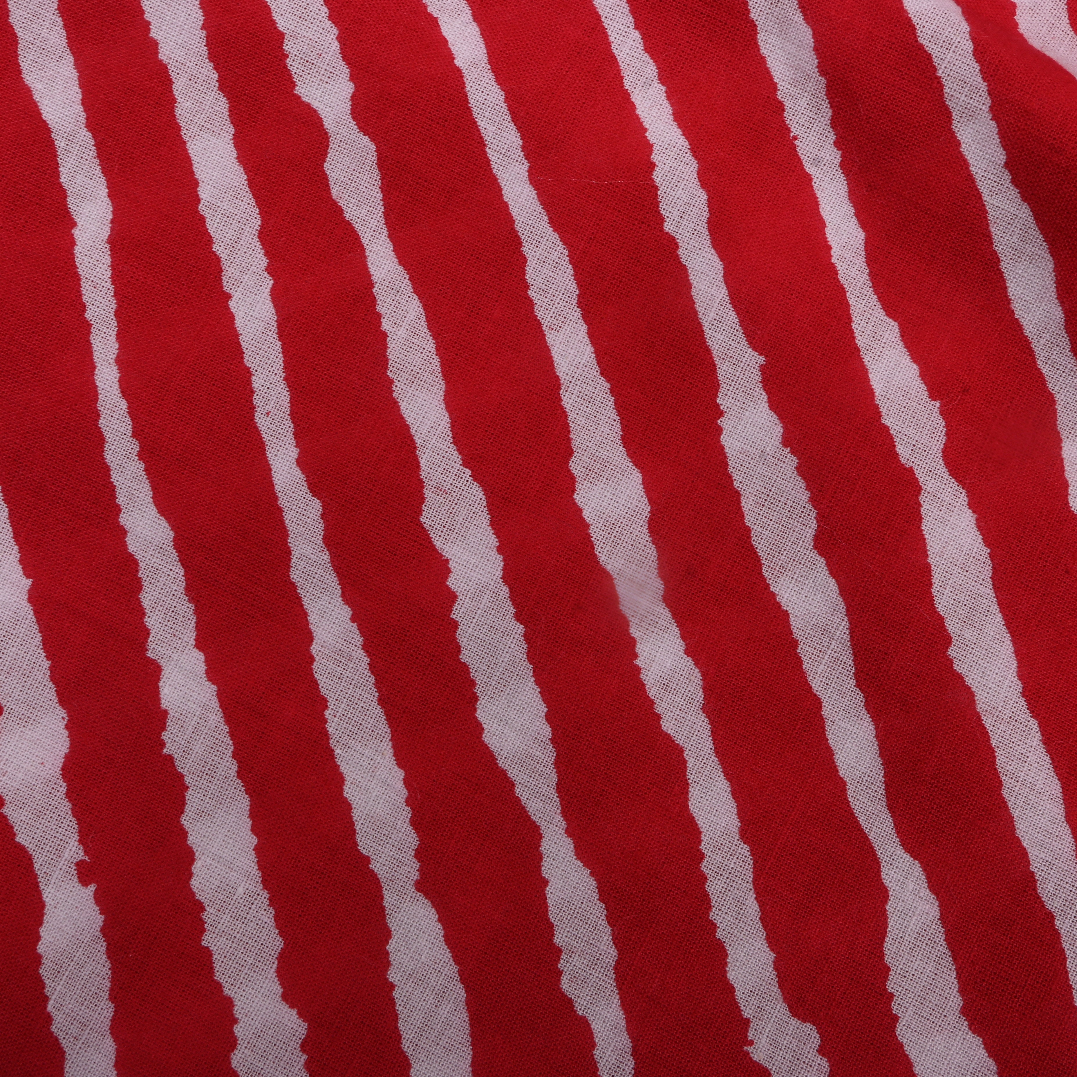 Reddish Orange Leheriya Printed Cotton Fabric