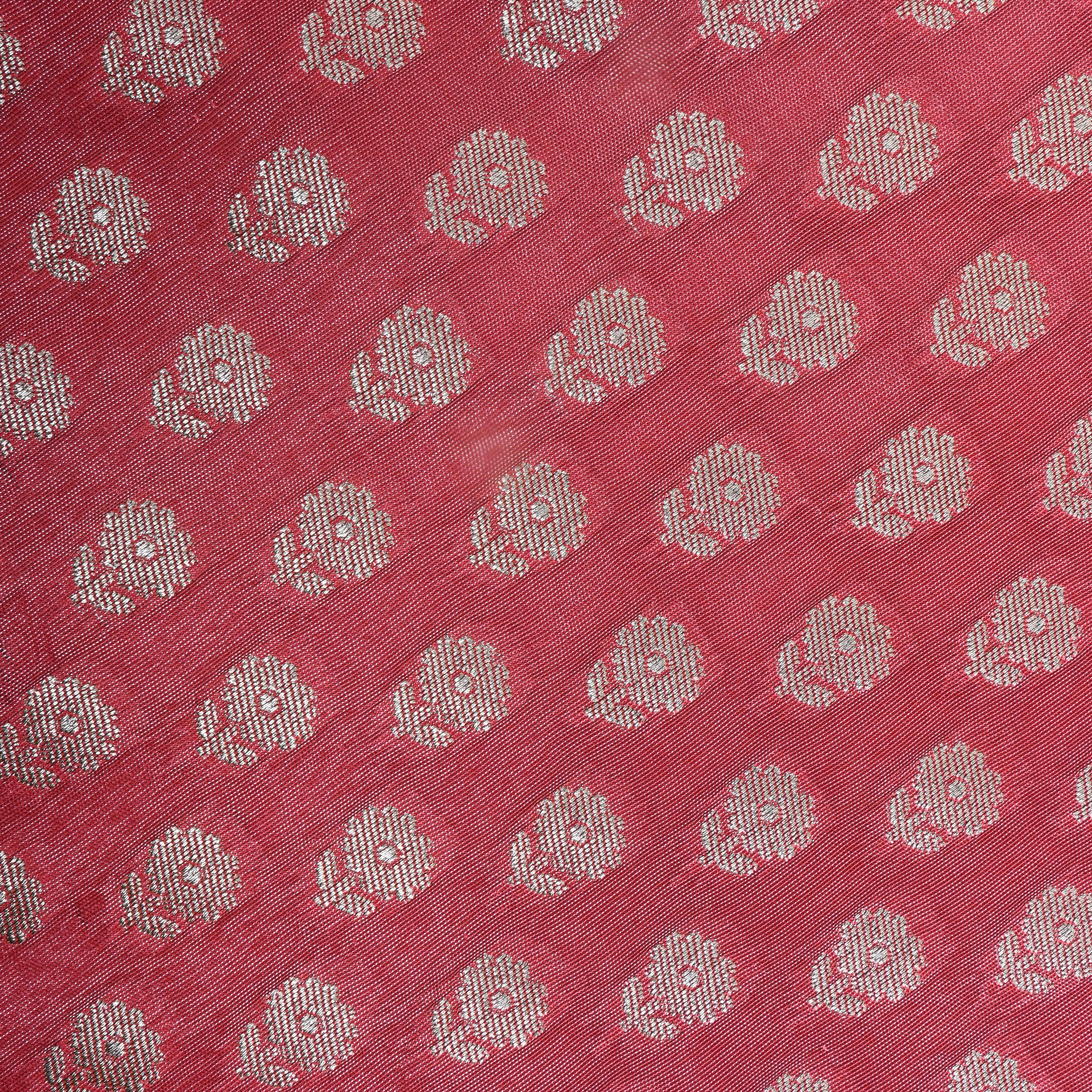 Pastel Pink Zari Weave Silk Fabric