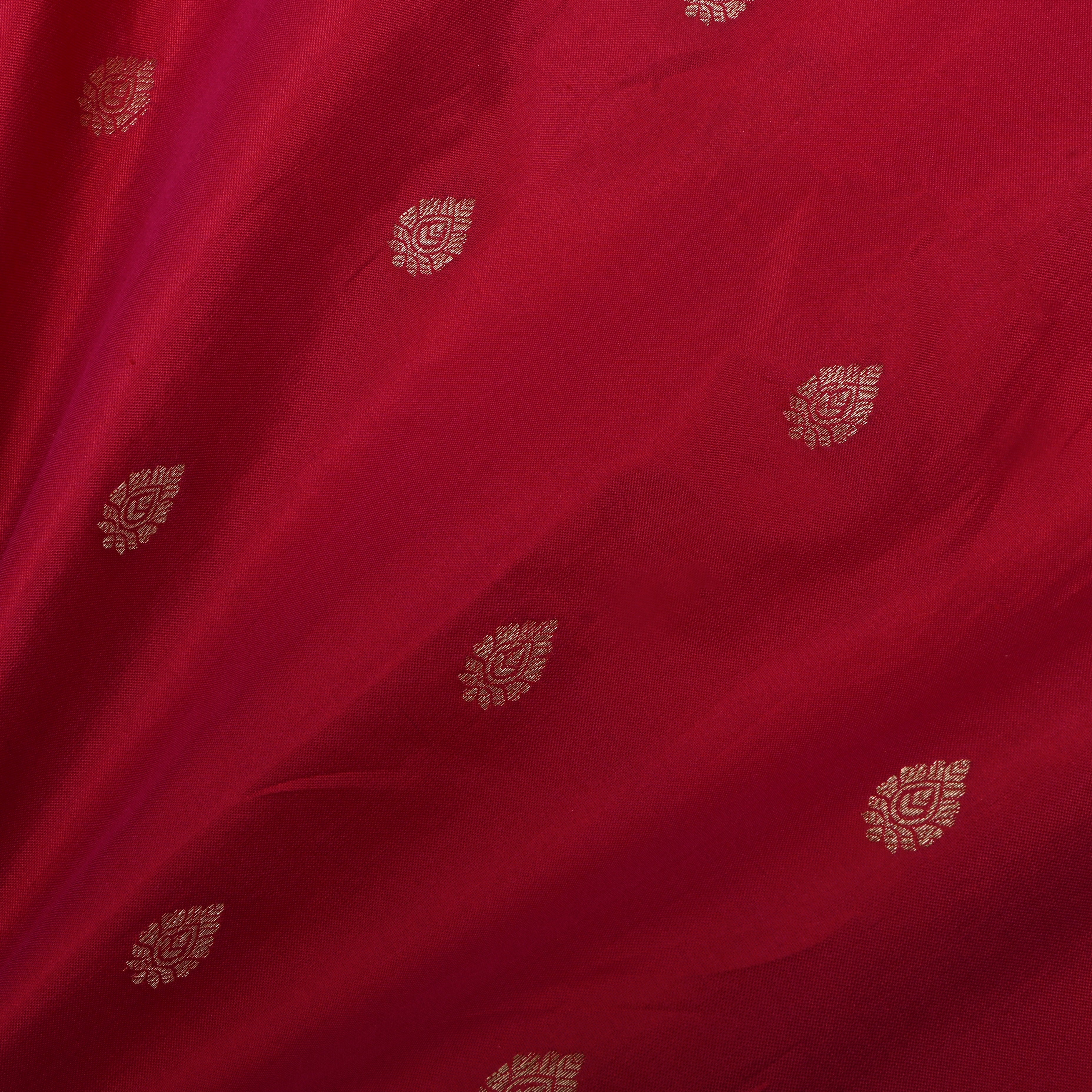 Deep Pink Zari Woven Jamawar Silk Fabric