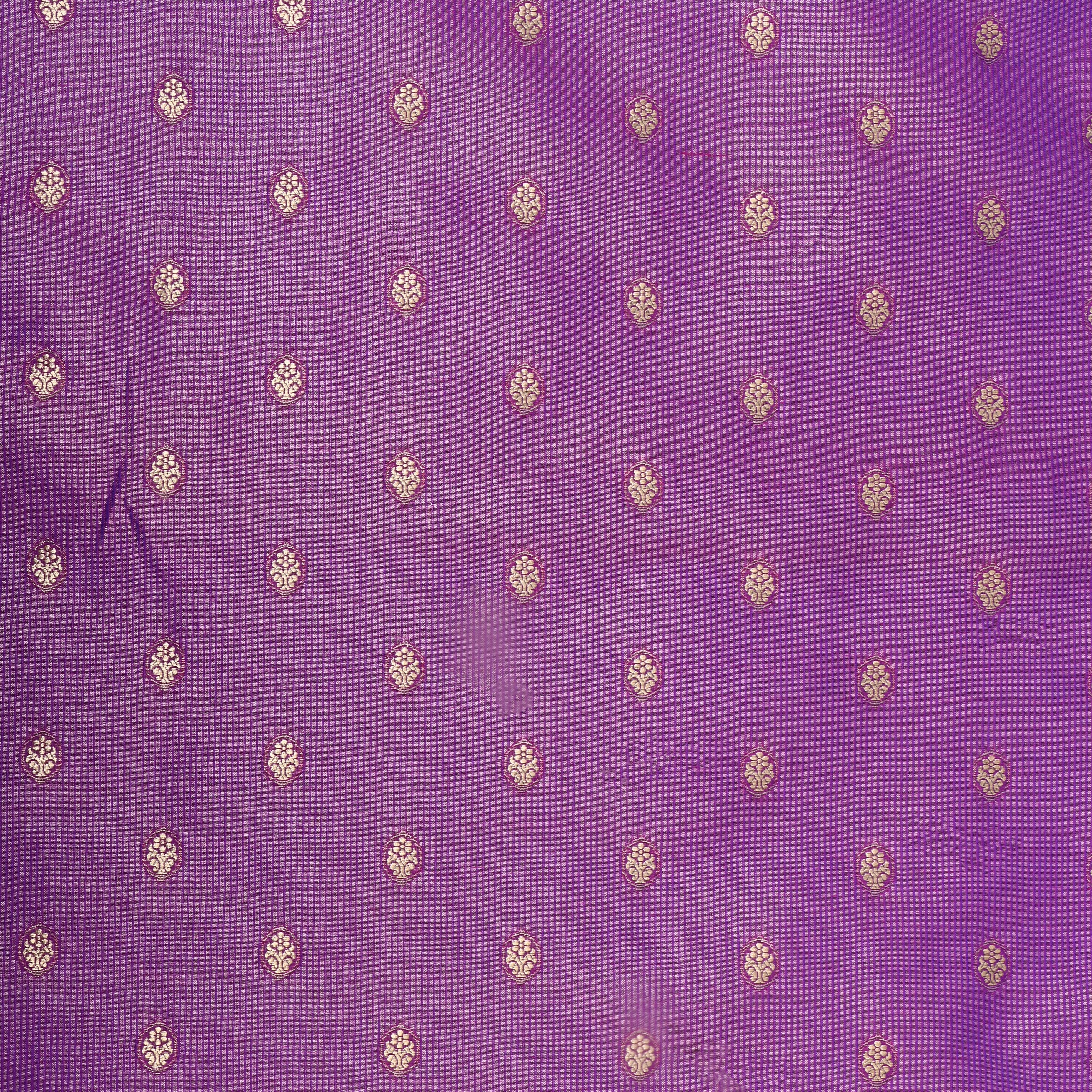 Orchid Purple Floral Jamawar Silk Fabric