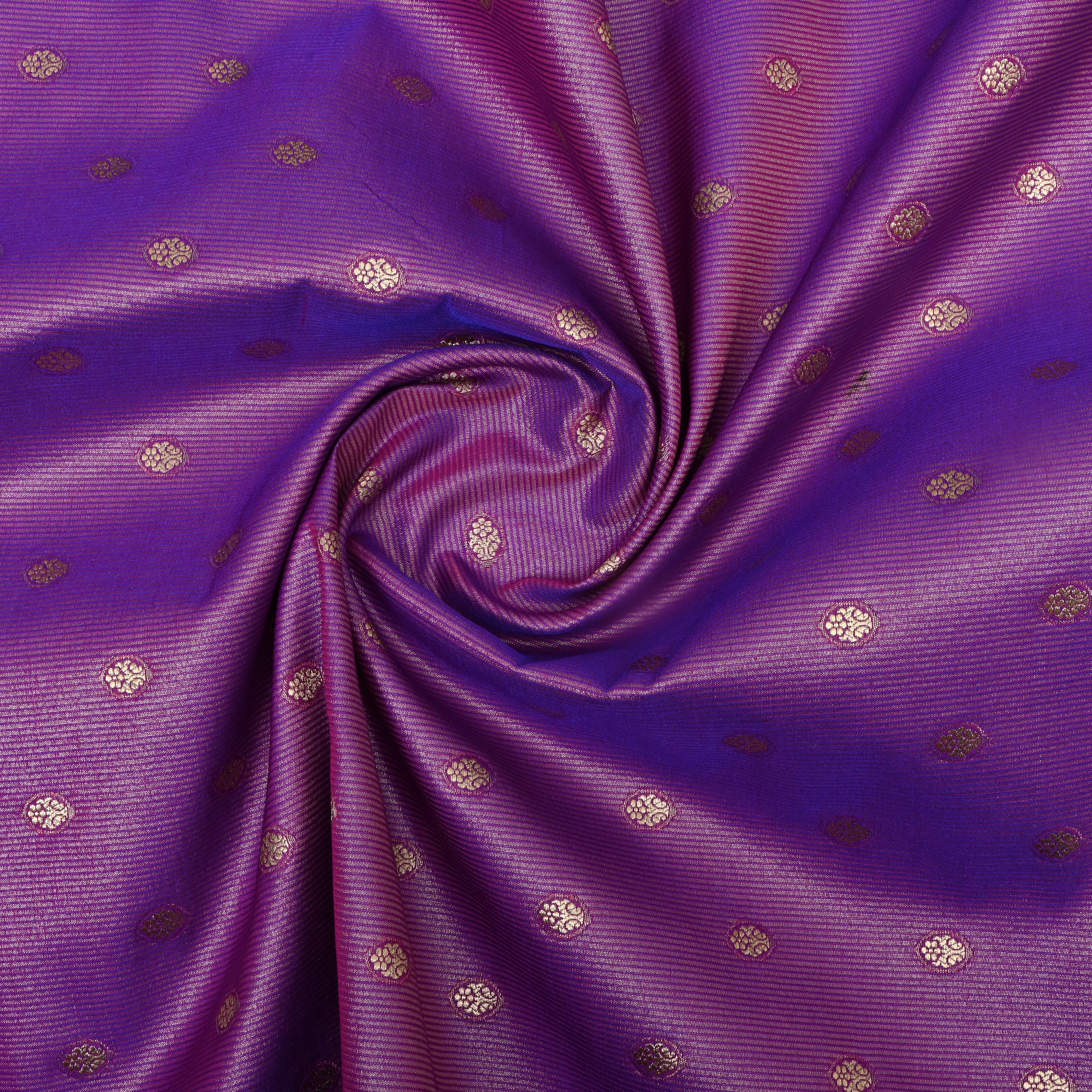 Orchid Purple Floral Jamawar Silk Fabric