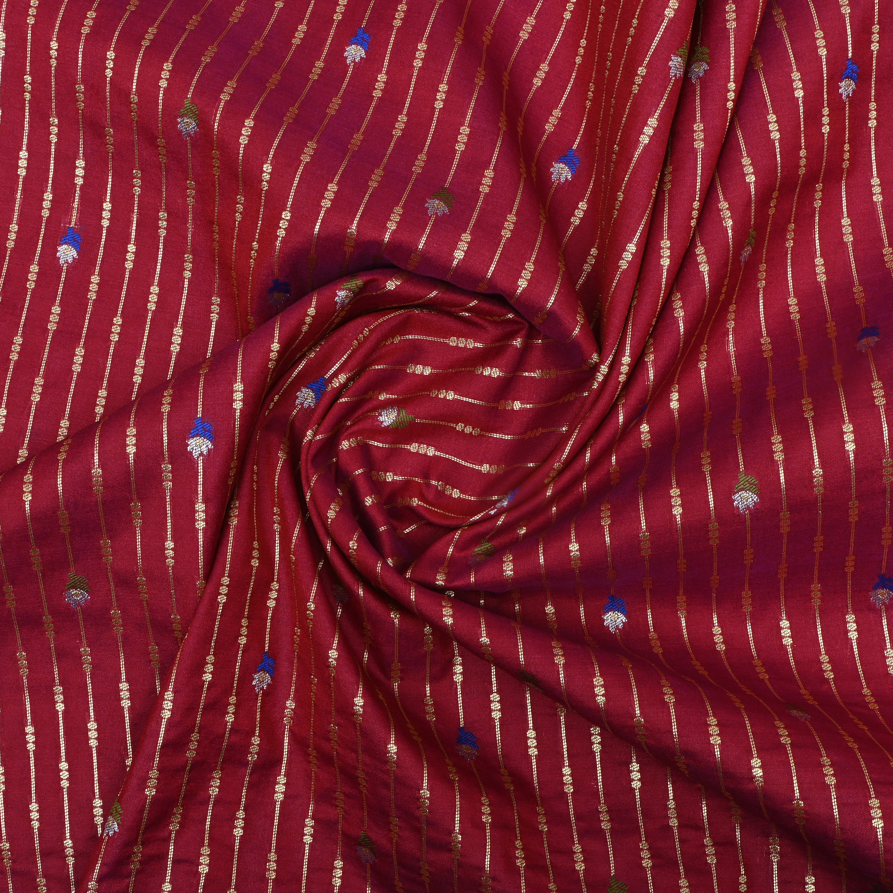 Light Maroon Zari Woven Silk Fabric