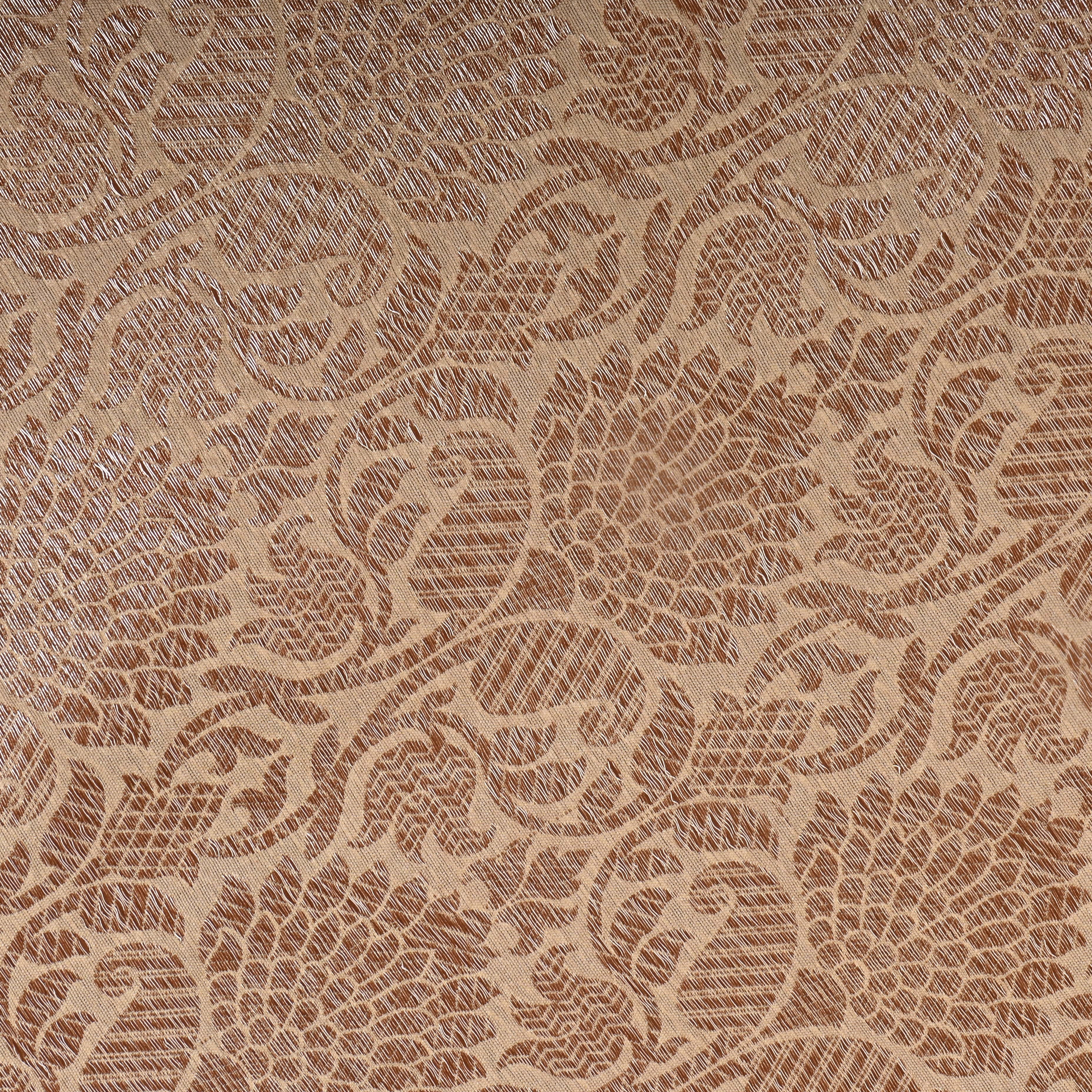 Antique Golden Floral Jamawar Silk Fabric