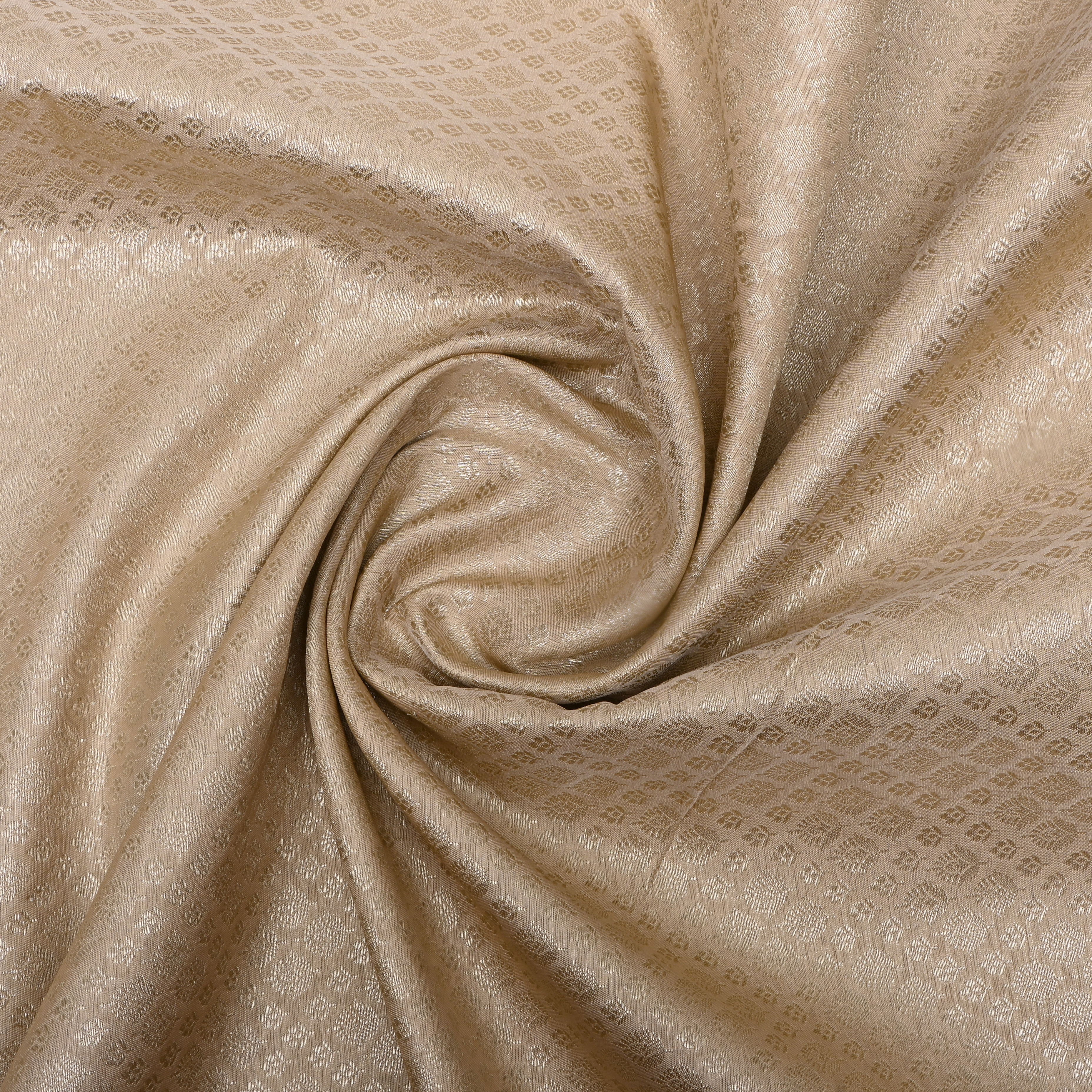 Off-White Zari Woven Jamawar Silk Fabric