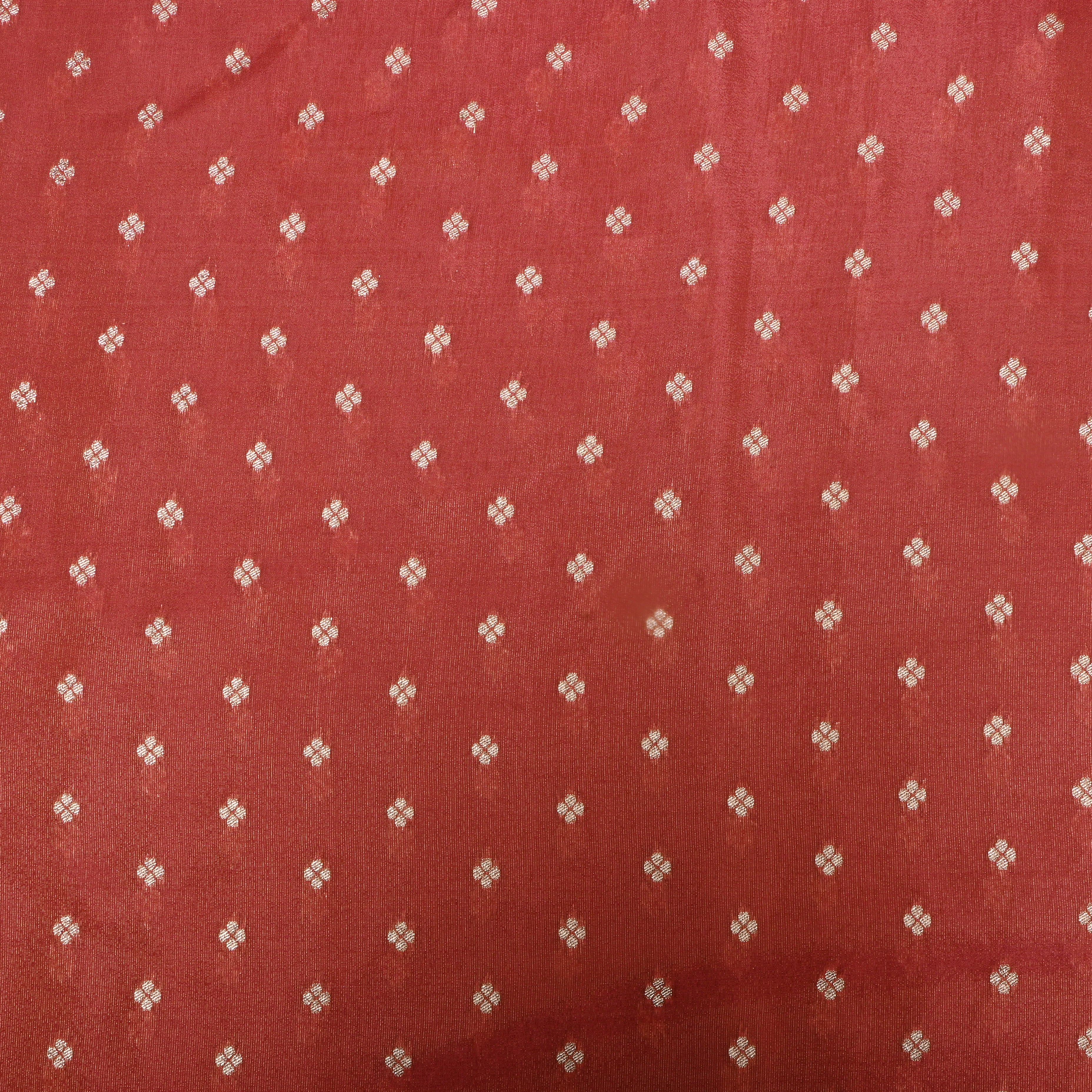 Dark Peach Zari Woven Tissue Fabric