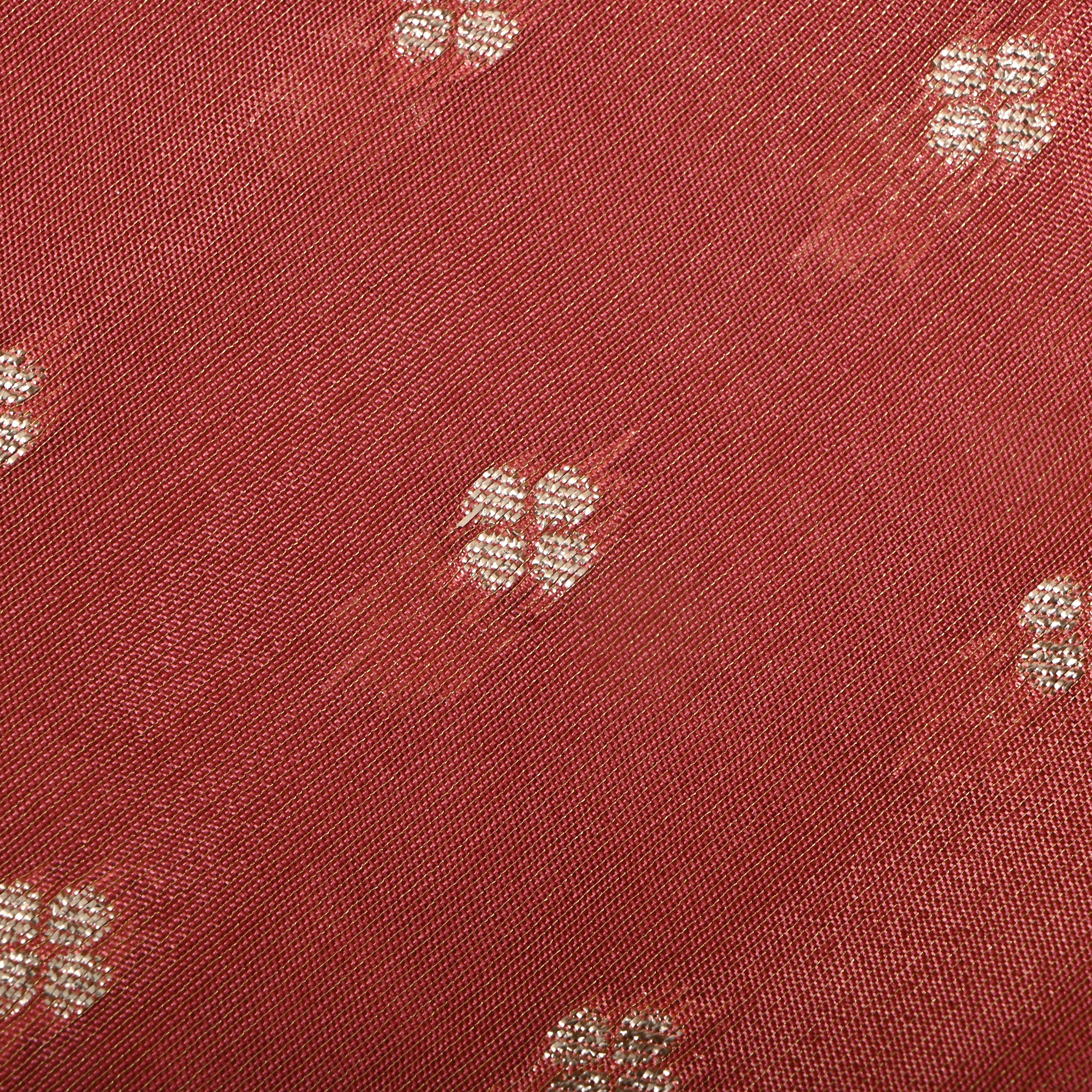 Dark Peach Zari Woven Tissue Fabric