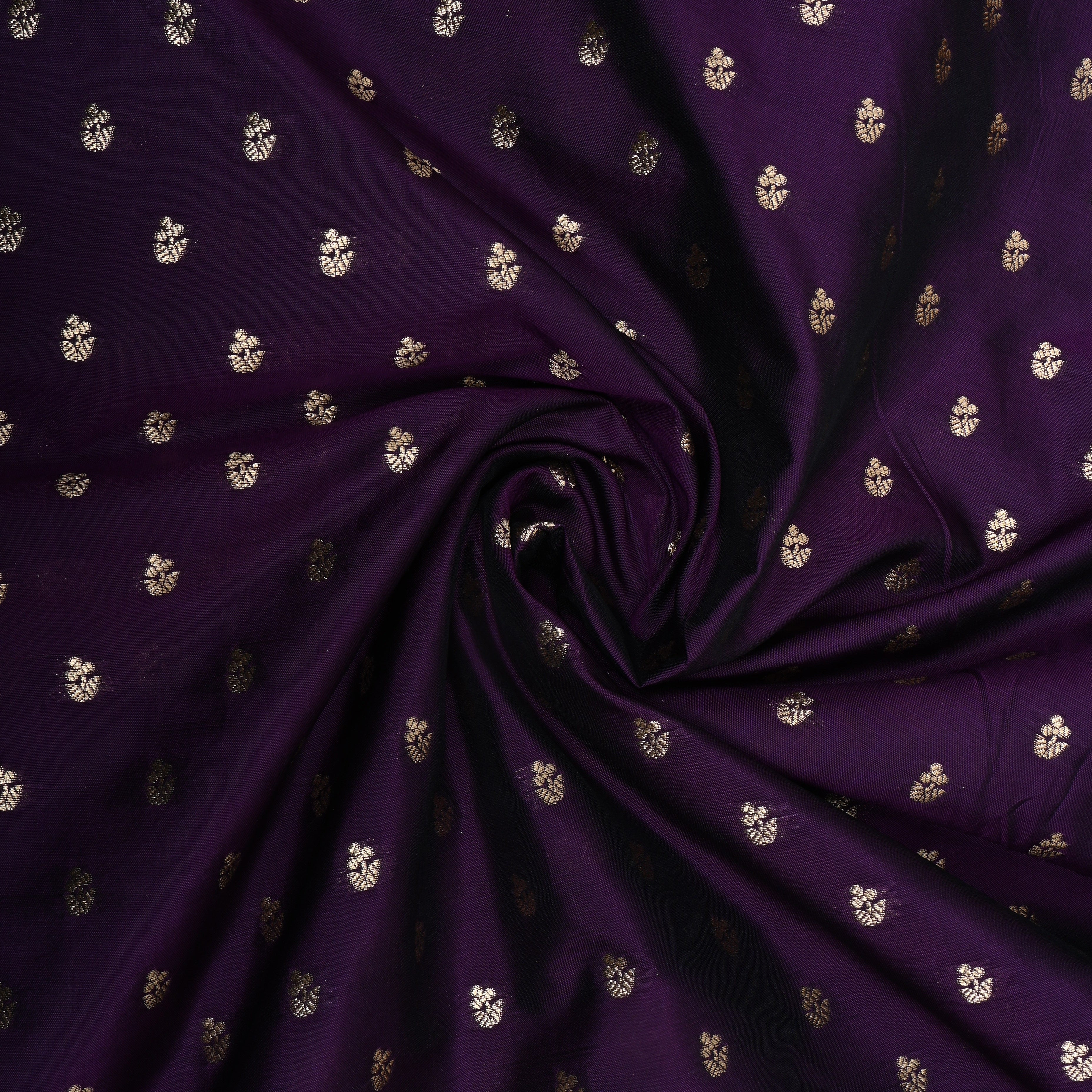 Deep Purple Zari Woven Silk Fabric