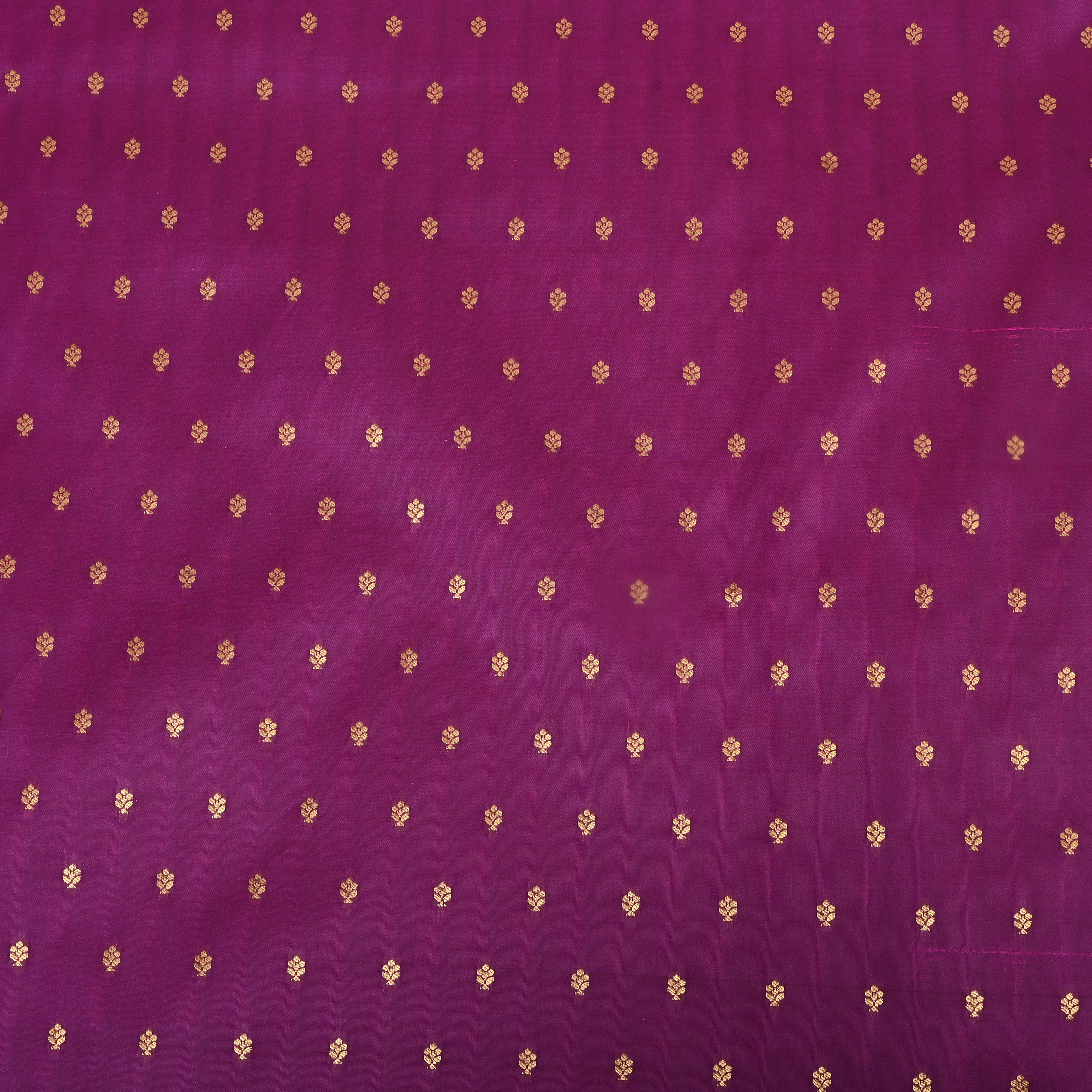 Magenta Purple Floral Zari Jamawar Silk Fabric