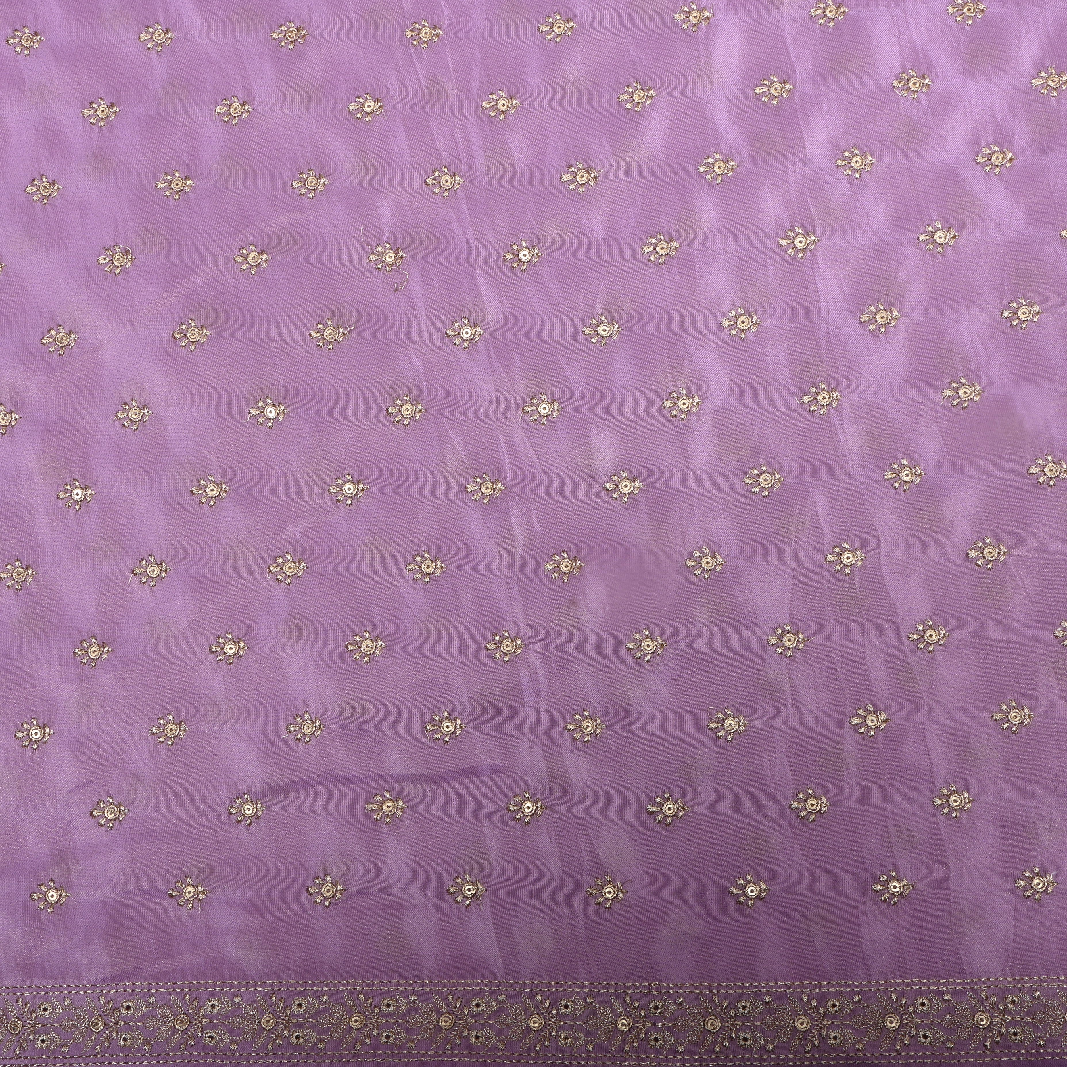 Light Lavender Zari Embroidery Fabric