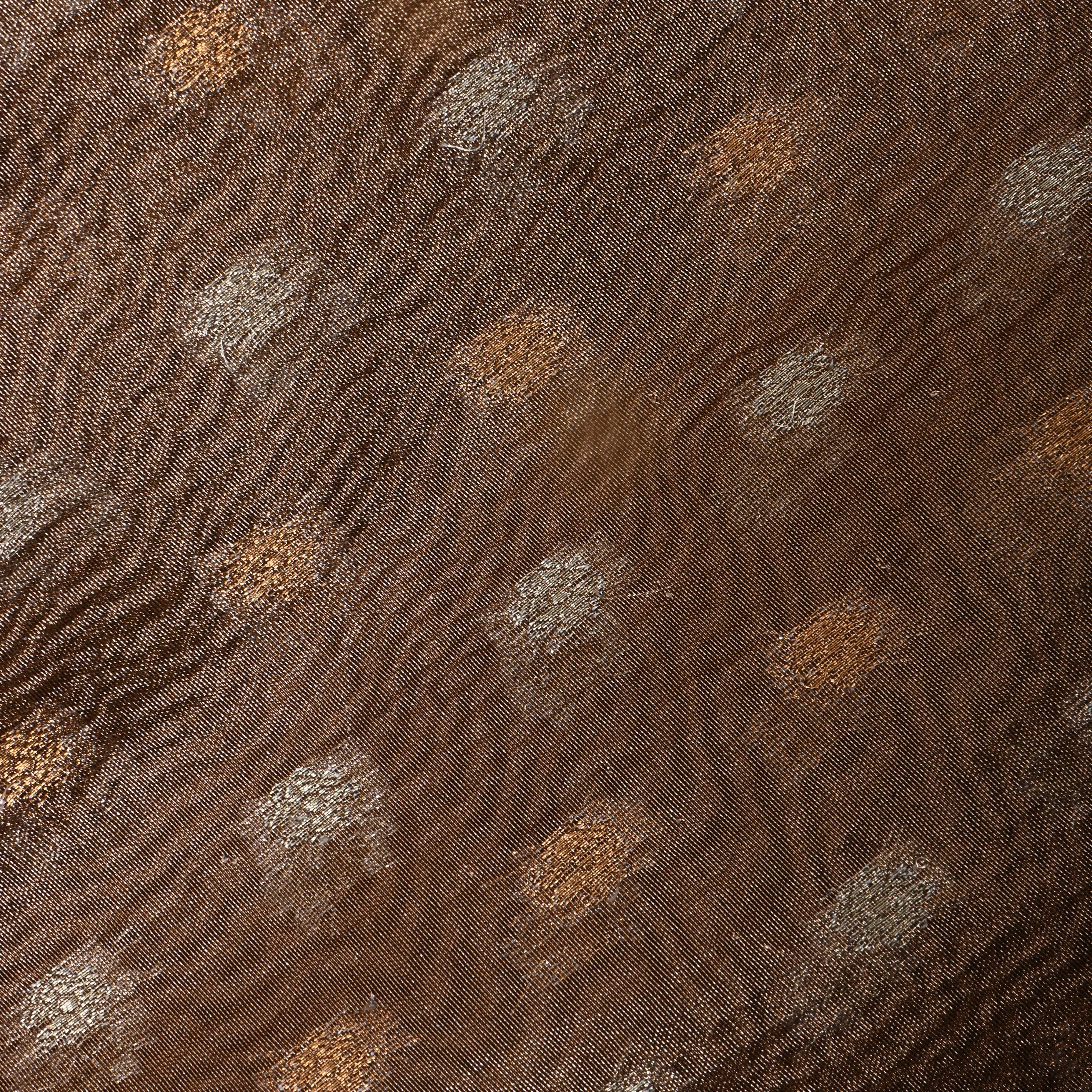 Golden Brown Zari Woven Tissue Fabric