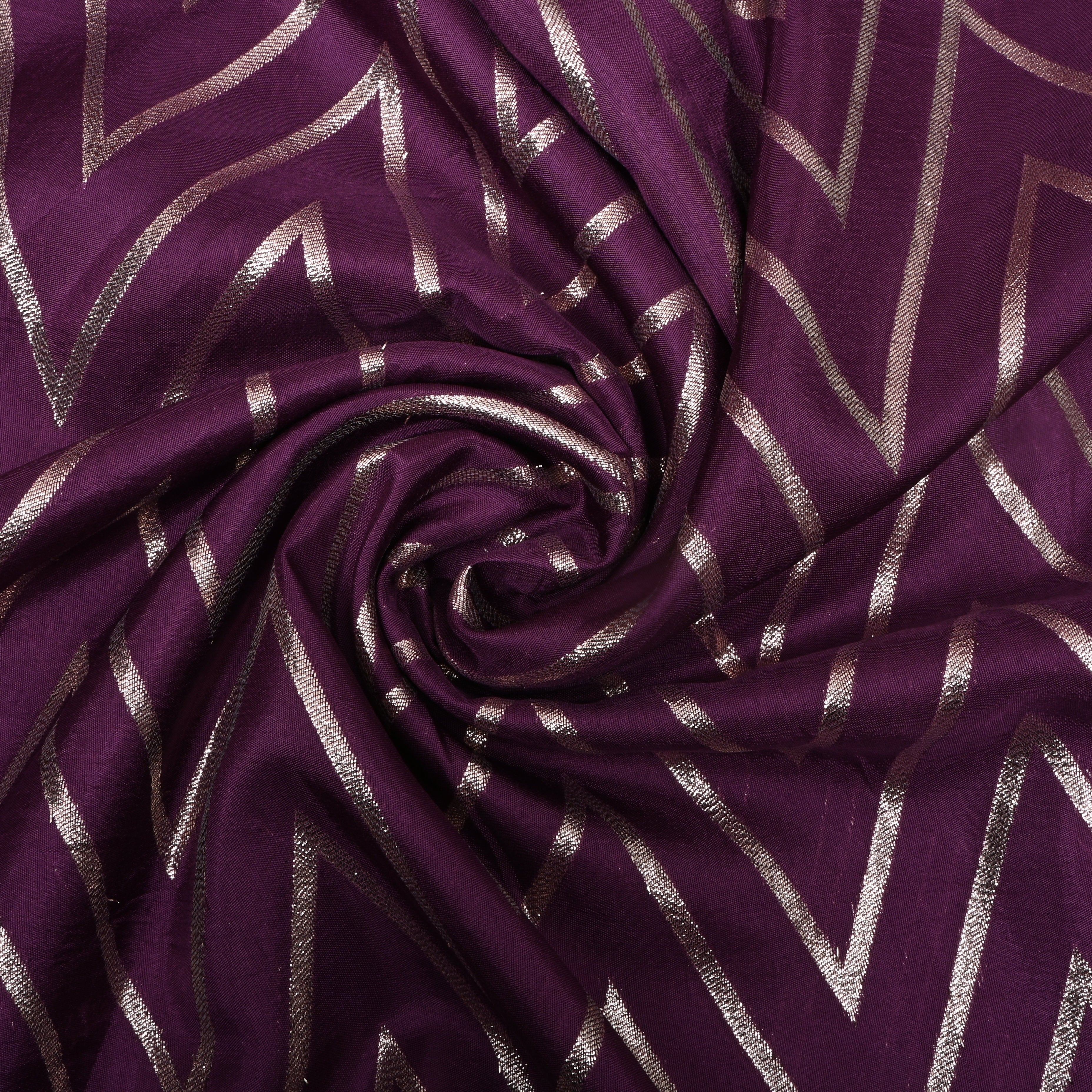 Grape Purple Zari Woven Silk Fabric
