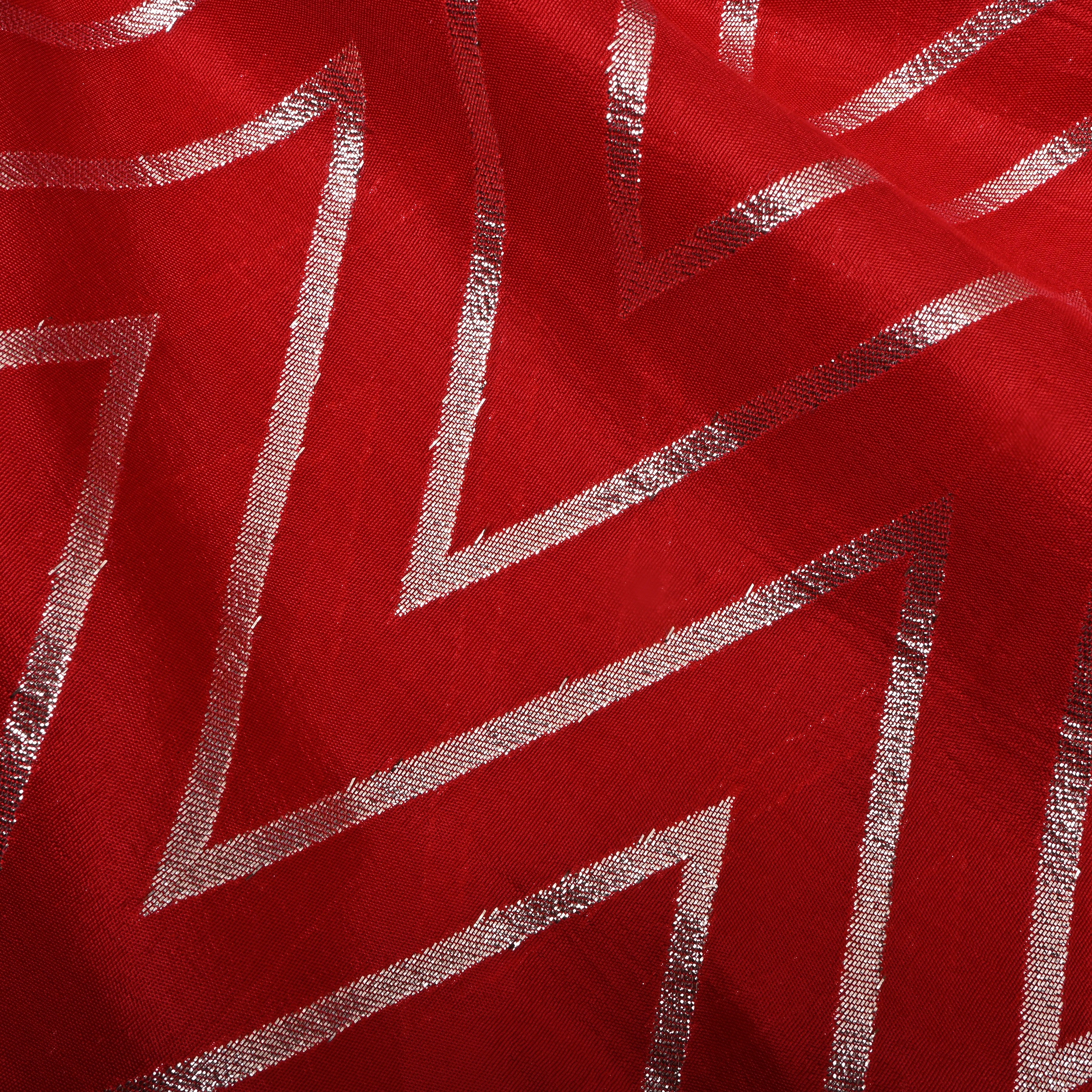 Venetian Red Zari Woven Silk Fabric