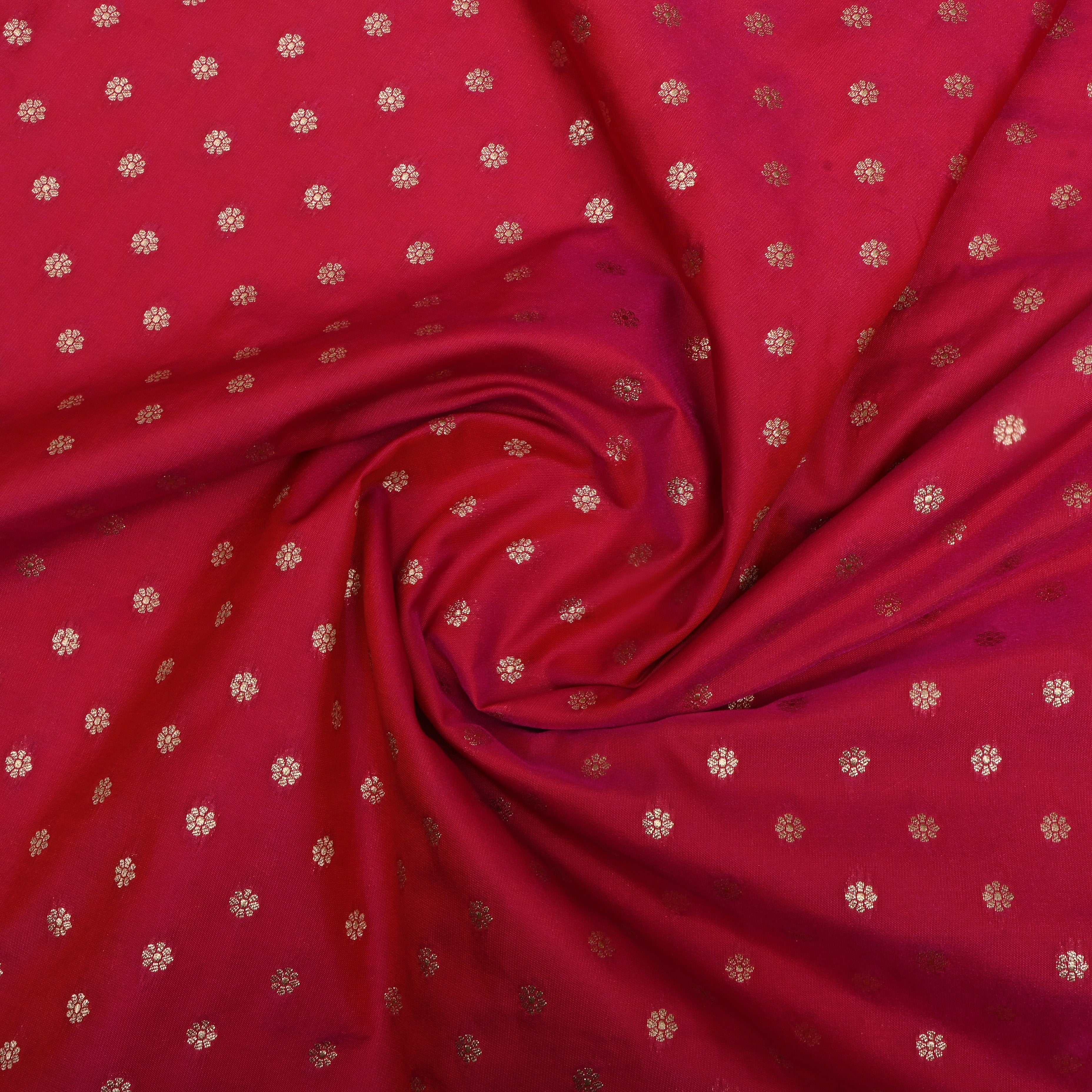 Magenta Pink Zari Woven Silk Fabric