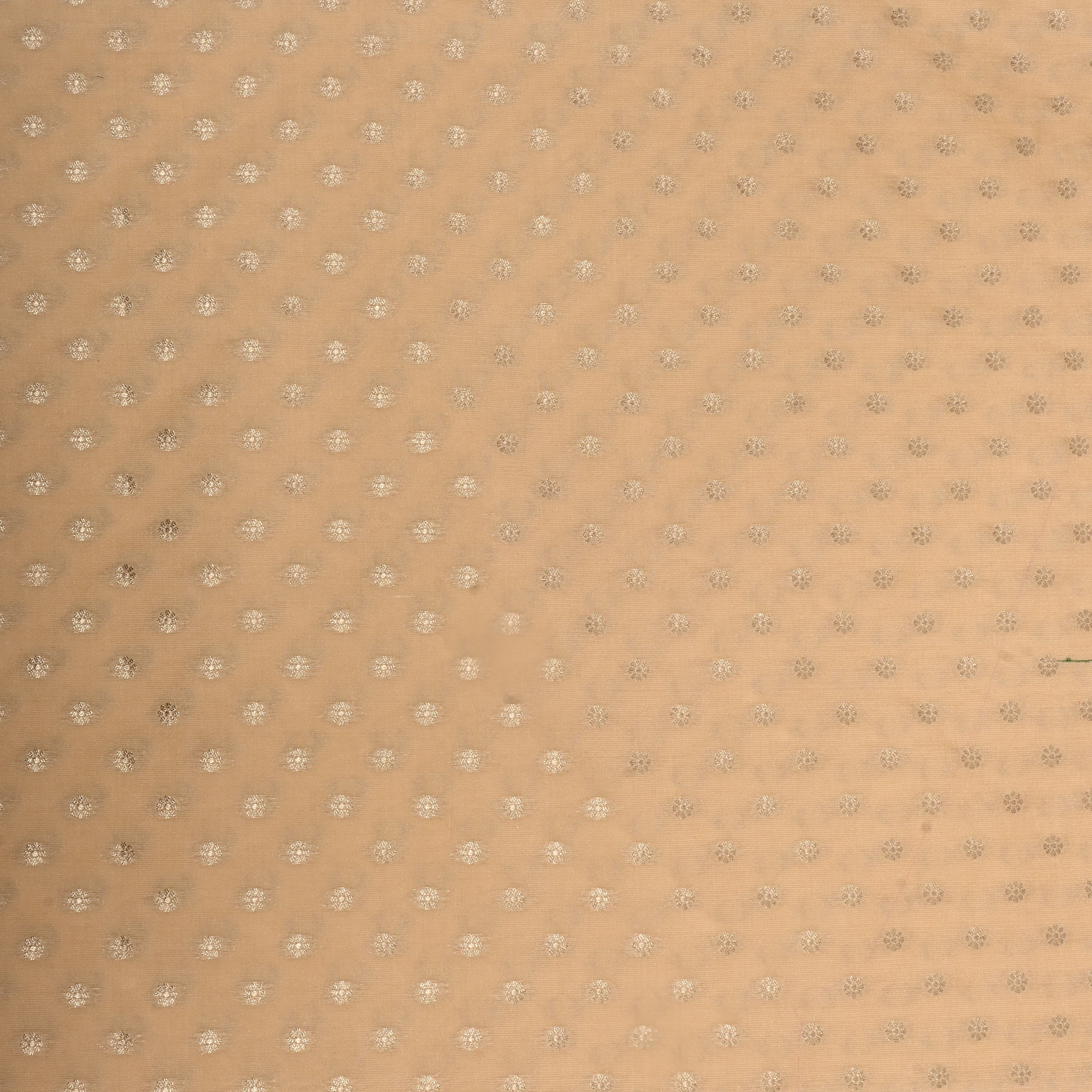 Cream Zari Woven Silk Fabric