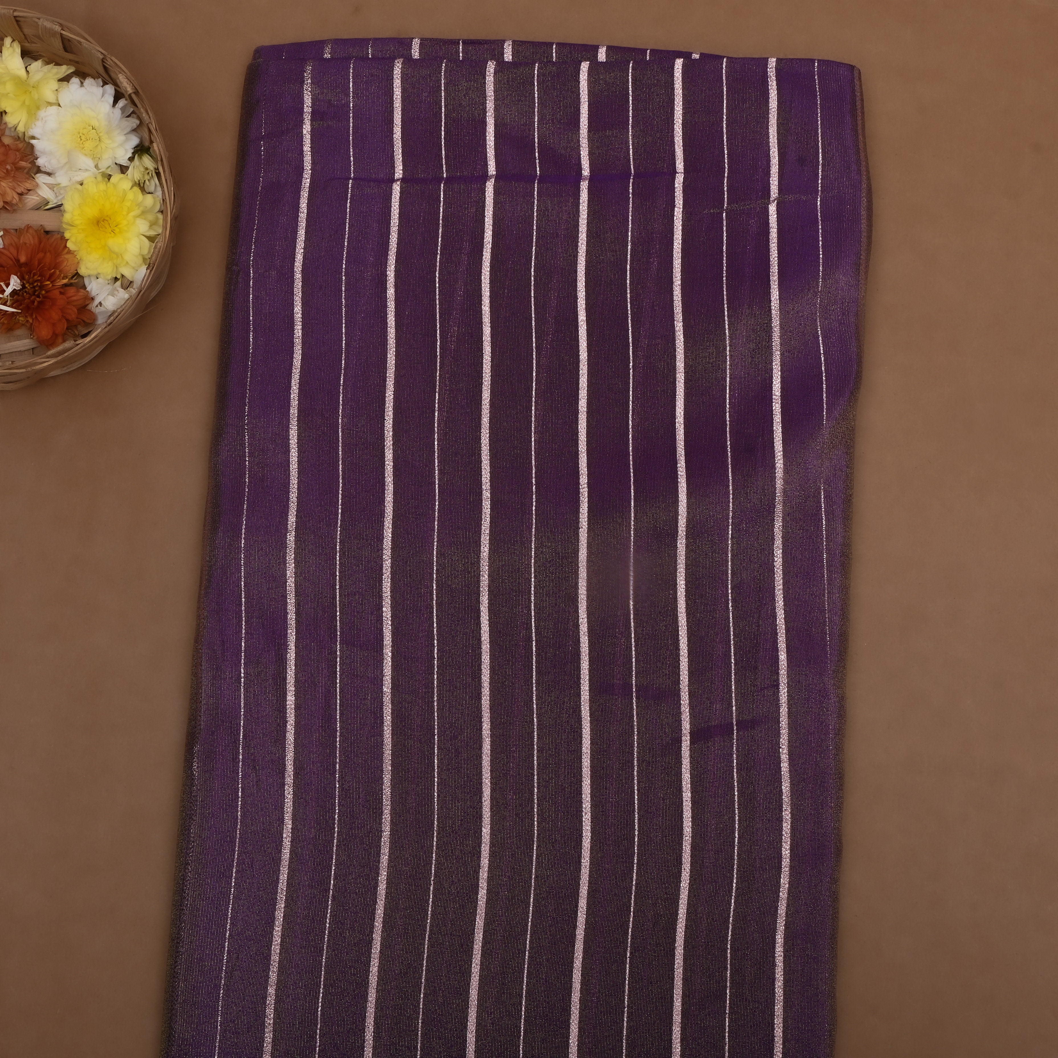 Purple Zari Woven Tissue Fabric