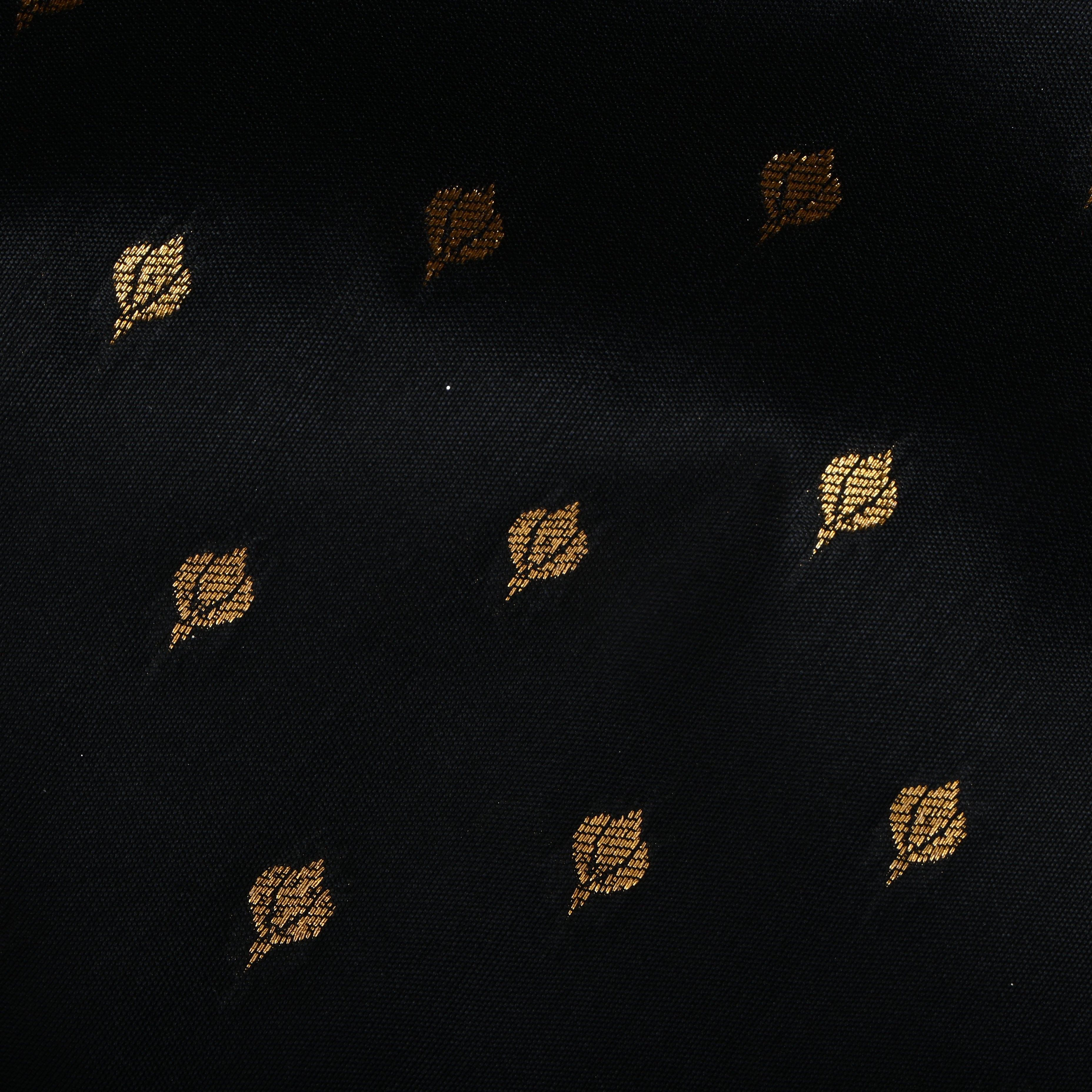 Black Zari Woven Silk Fabric