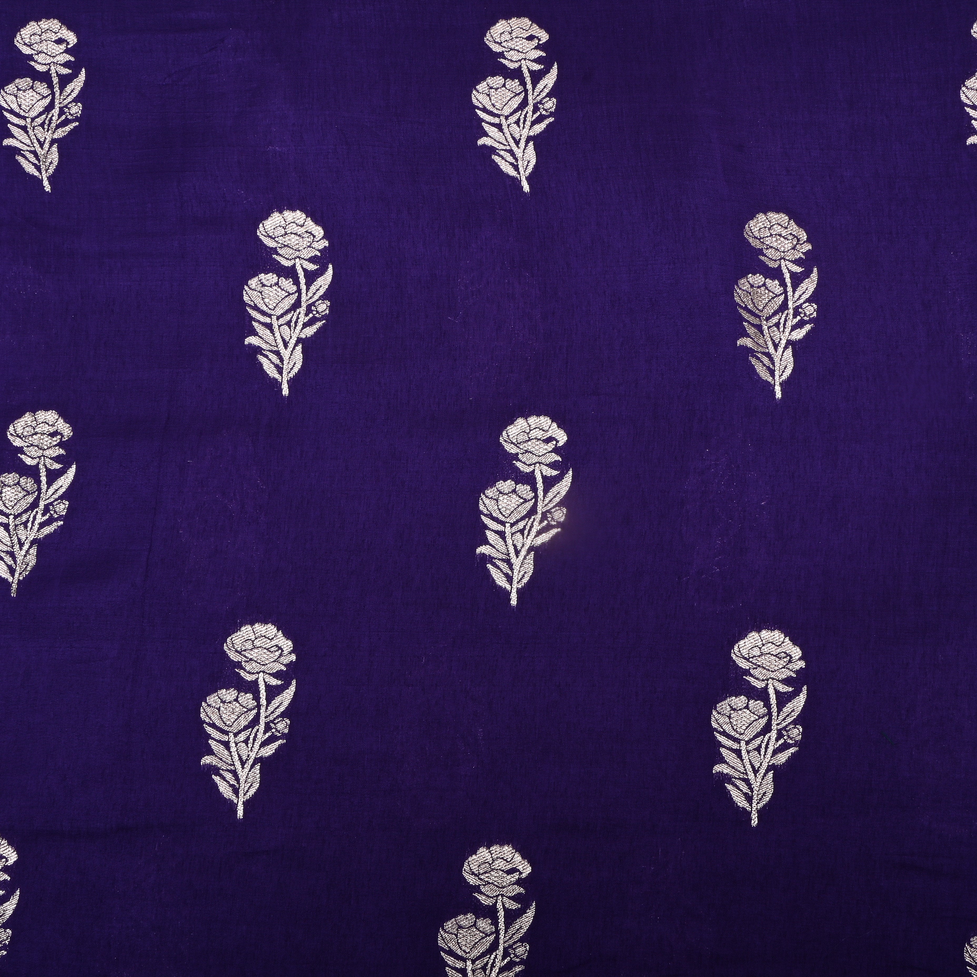 Royal Purple Zari Woven Silk Fabric