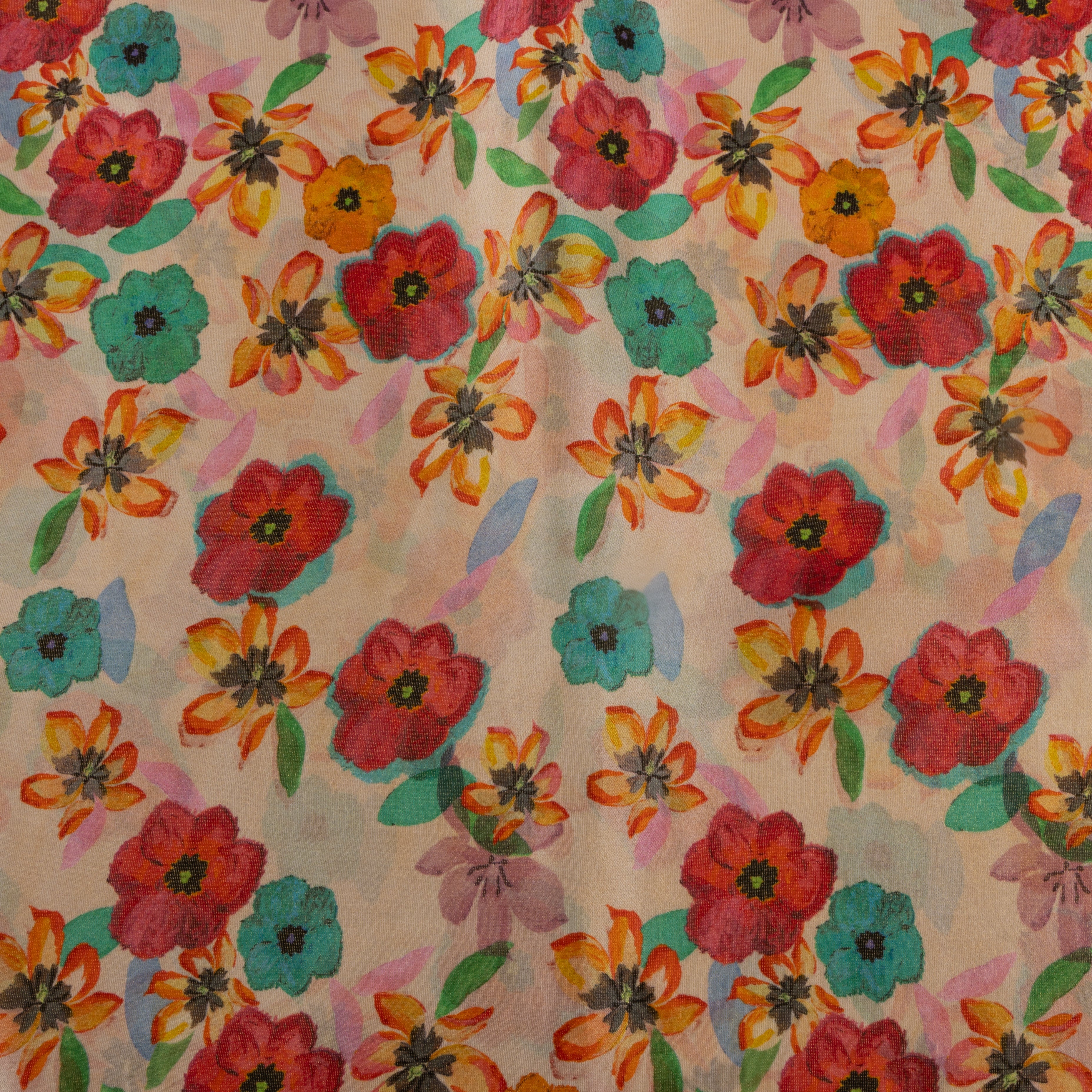 Multicolour Floral Printed Tissue Fabric