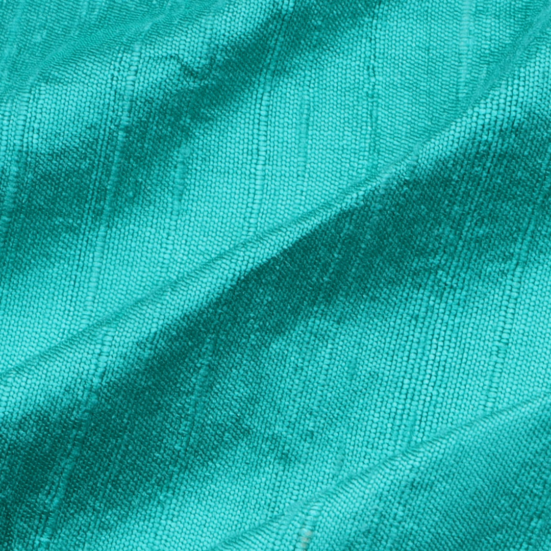 Turquoise Blue Color Plain Silk Fabric