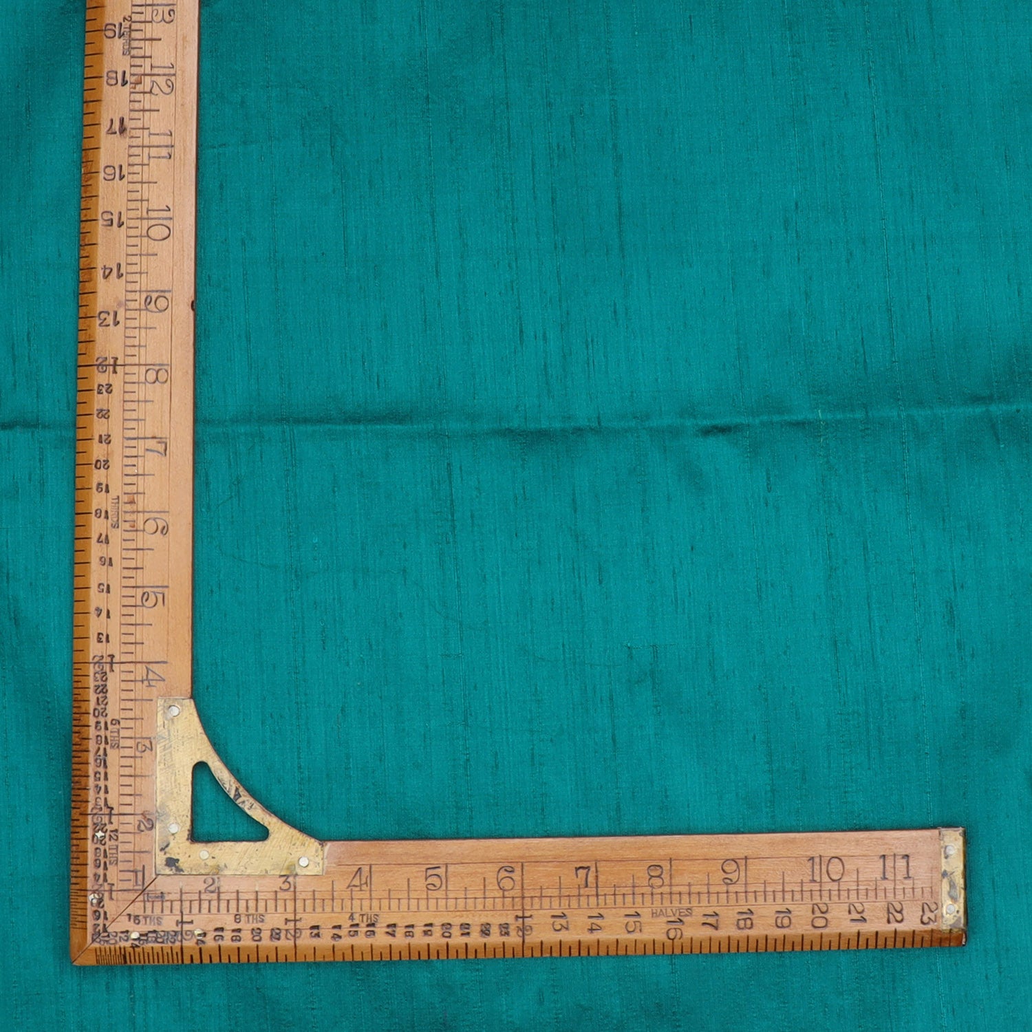 Teal Blue Color Plain Silk Fabric