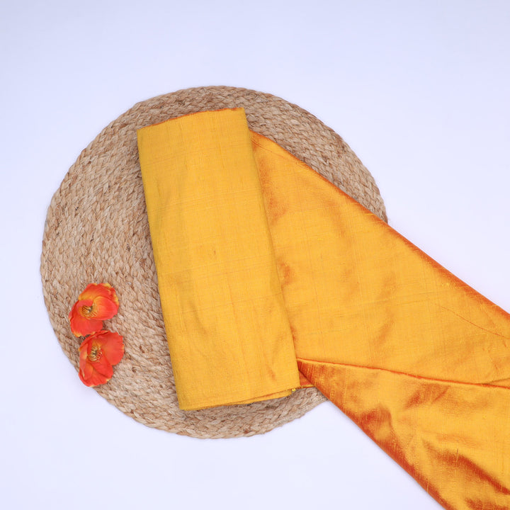 Mango Yellow Color Plain Silk Fabric