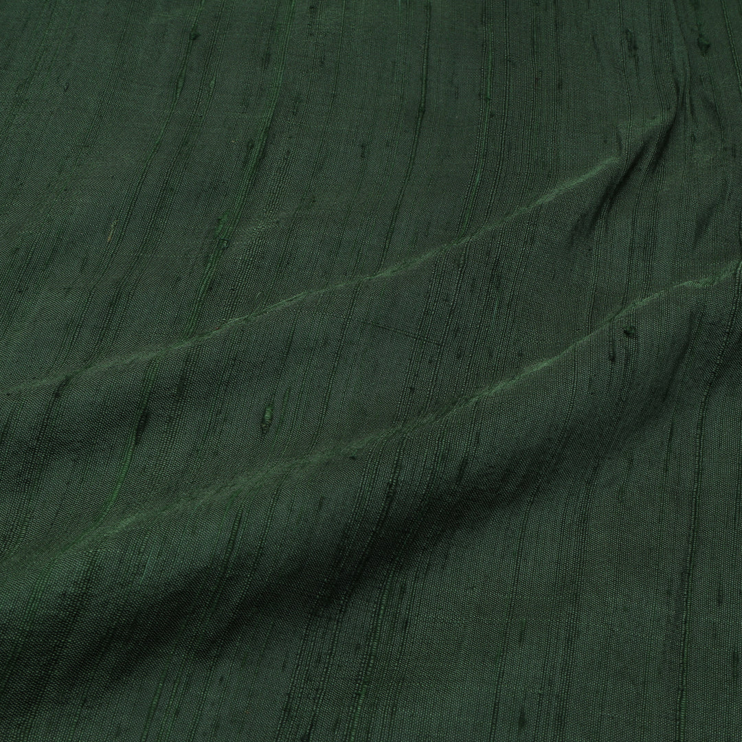Dark Green Color Plain Silk Fabric