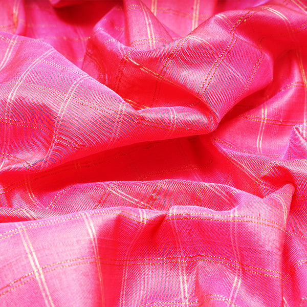 Antique Pink Kanjivaram Silk Handloom Fabric With Paithani Border