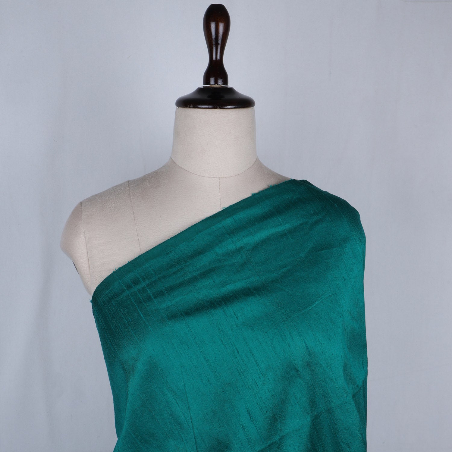 Teal Blue Color Plain Silk Fabric