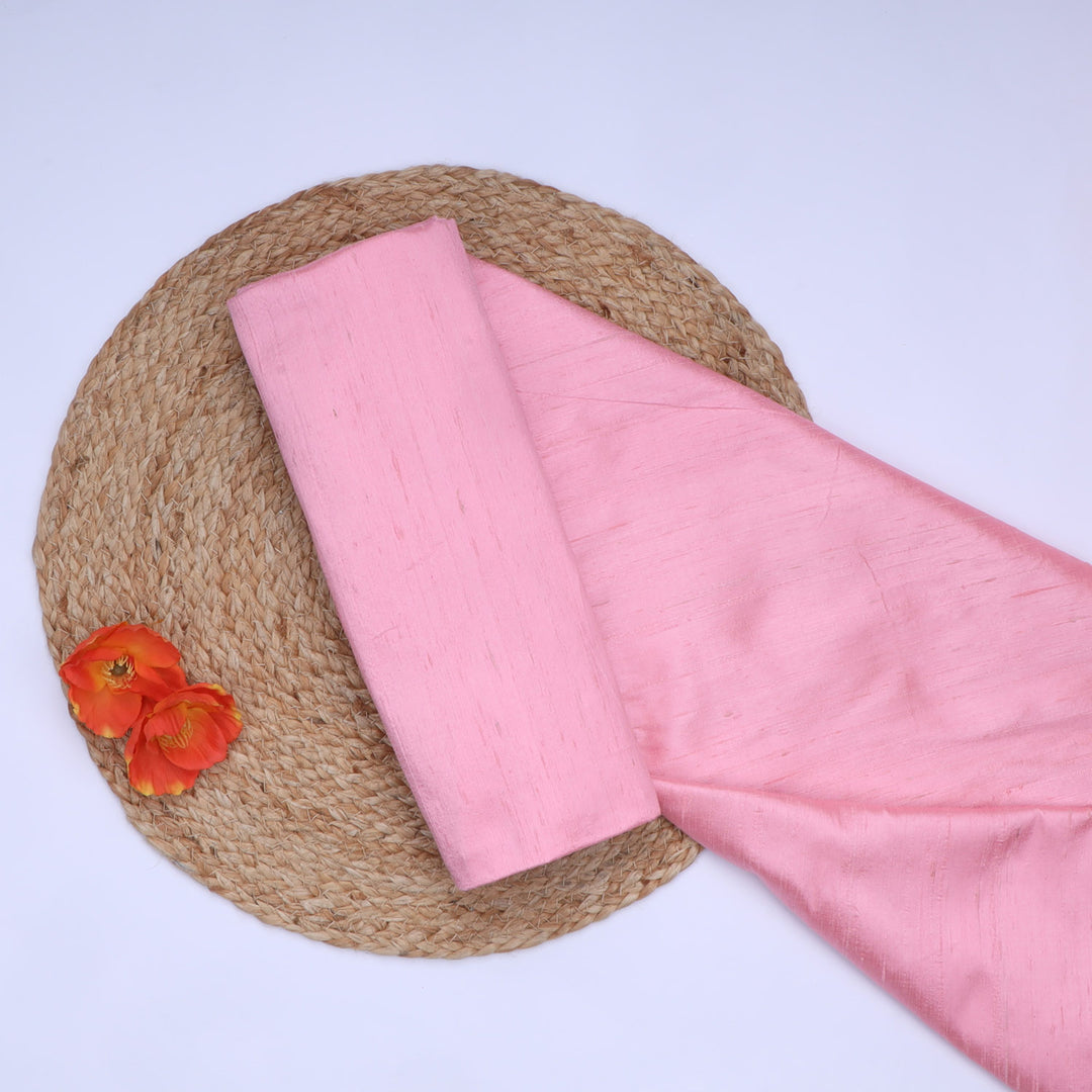 Baby Pink Color Plain Silk Fabric