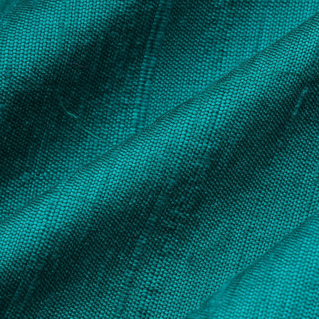 Teal Blue Color Plain Silk Fabric